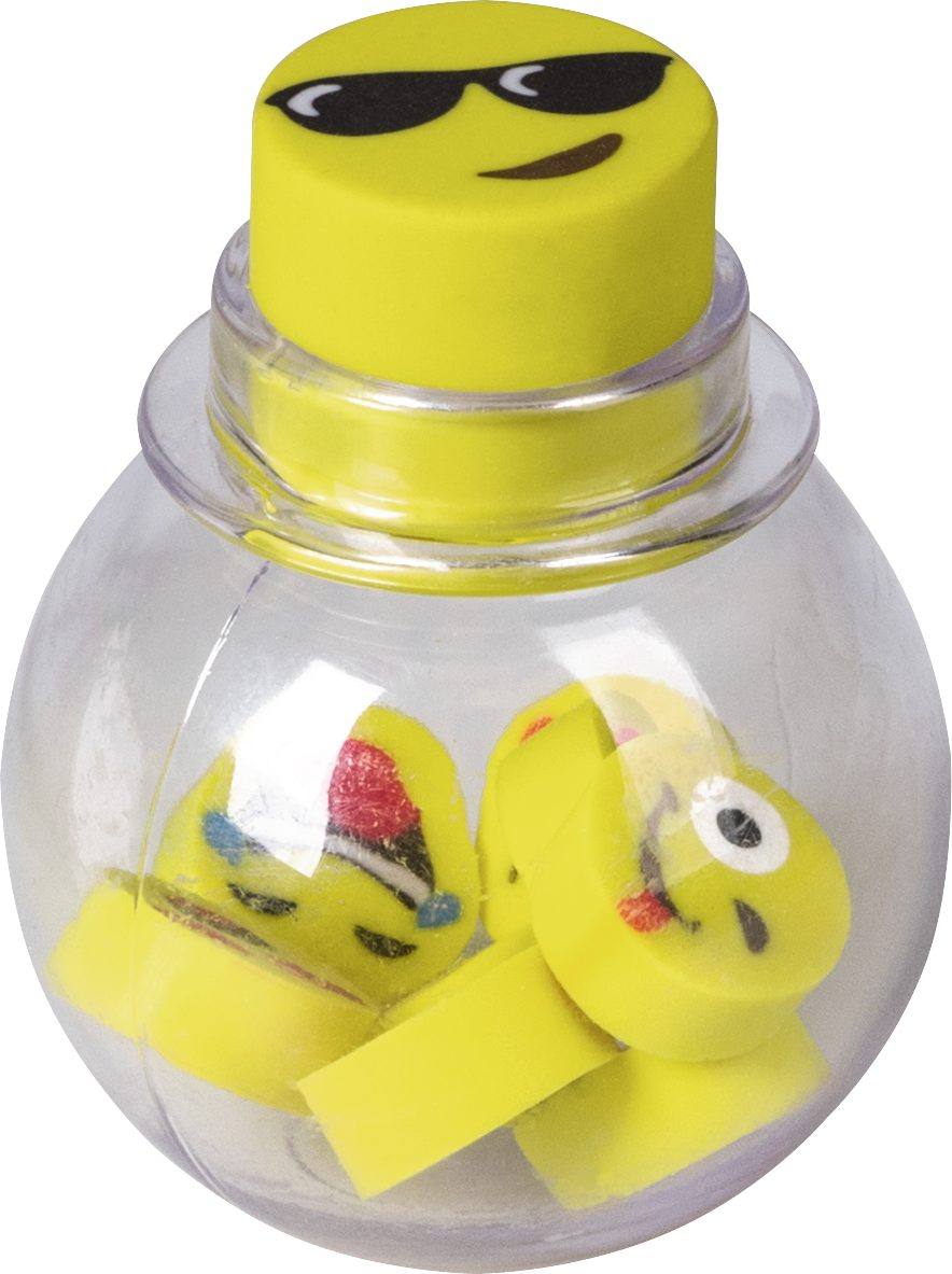 BRUNNEN Radiergummi BRUNNEN 1027400 Radiergummi-Set "Happy" Ø 4 cm