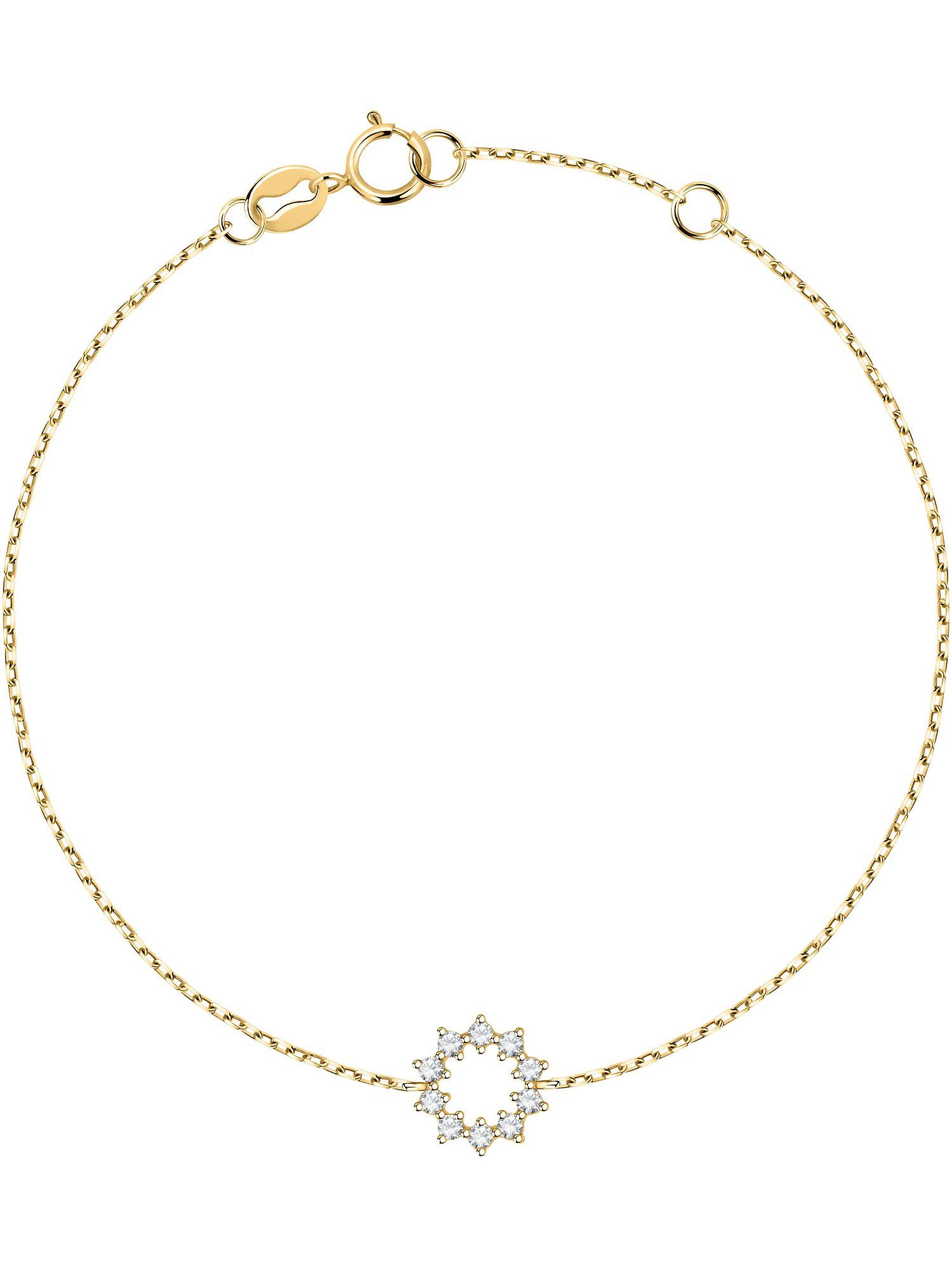 FAVS Silberarmband FAVS Damen-Armband 375er Gelbgold 10 Zirkonia