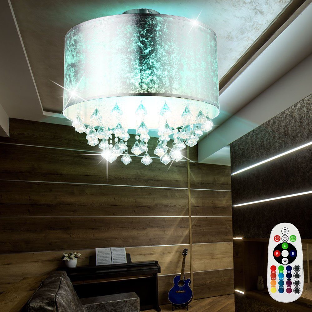 LED Decken Lampe RGB Fernbedienung Glas braun Farbwechsel Beleuchtung dimmbar 