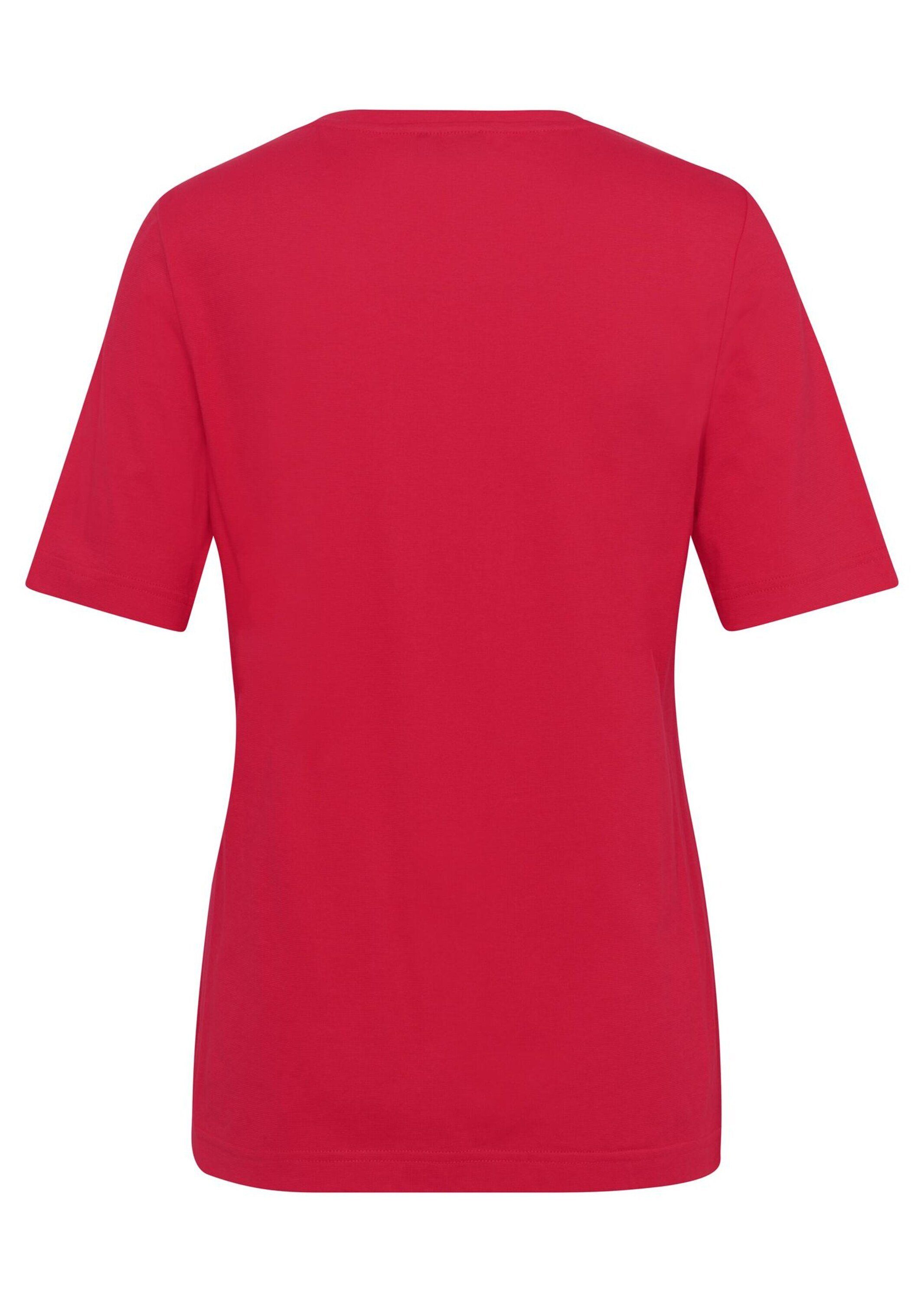 Print-Shirt GOLDNER Kurzgröße: rot