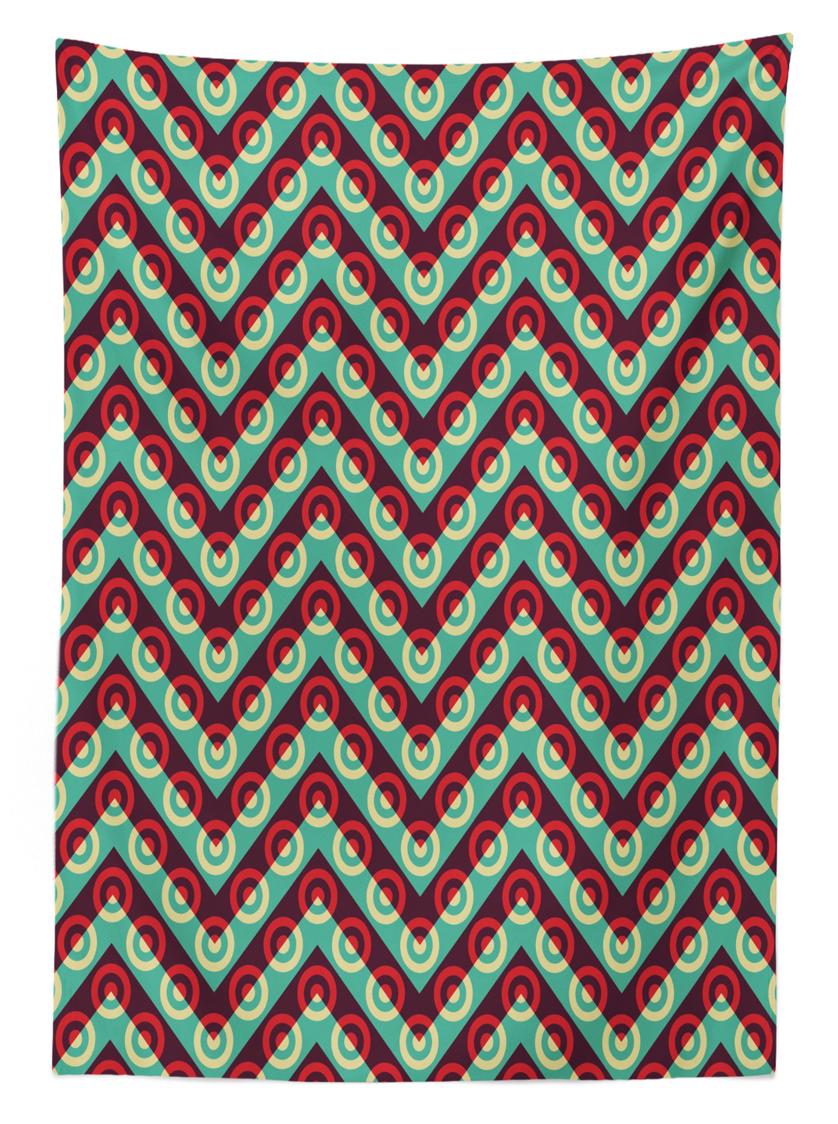 Abakuhaus Tischdecke Farbfest Geometrisch geeignet Retro-Pop-Art Jahre Außen den Klare 50er Farben, Für Bereich Waschbar