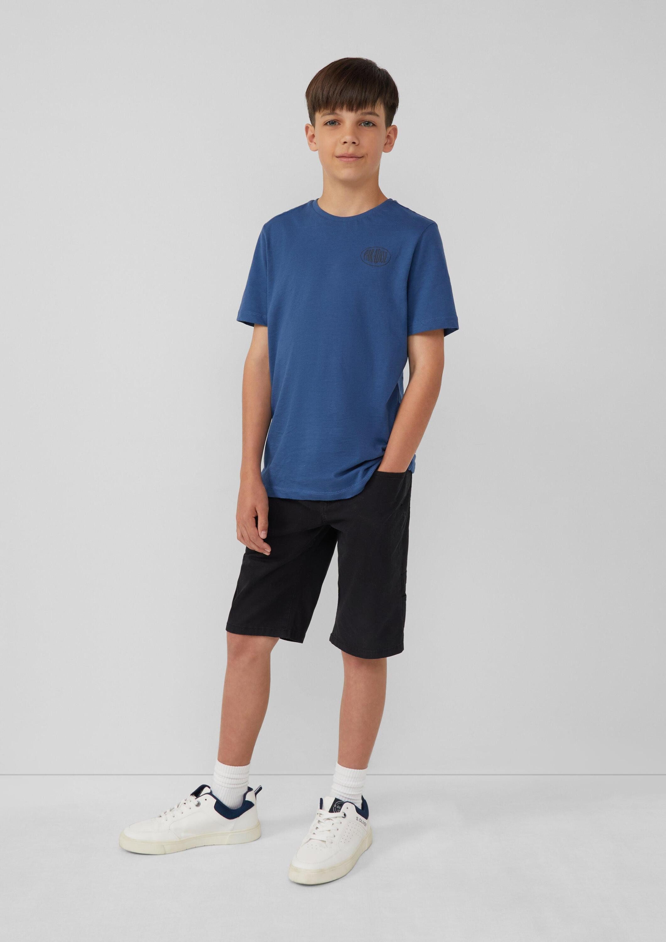 s.Oliver Kurzarmshirt T-Shirt Baumwoll-T-Shirt mit Front- und Rückenprint