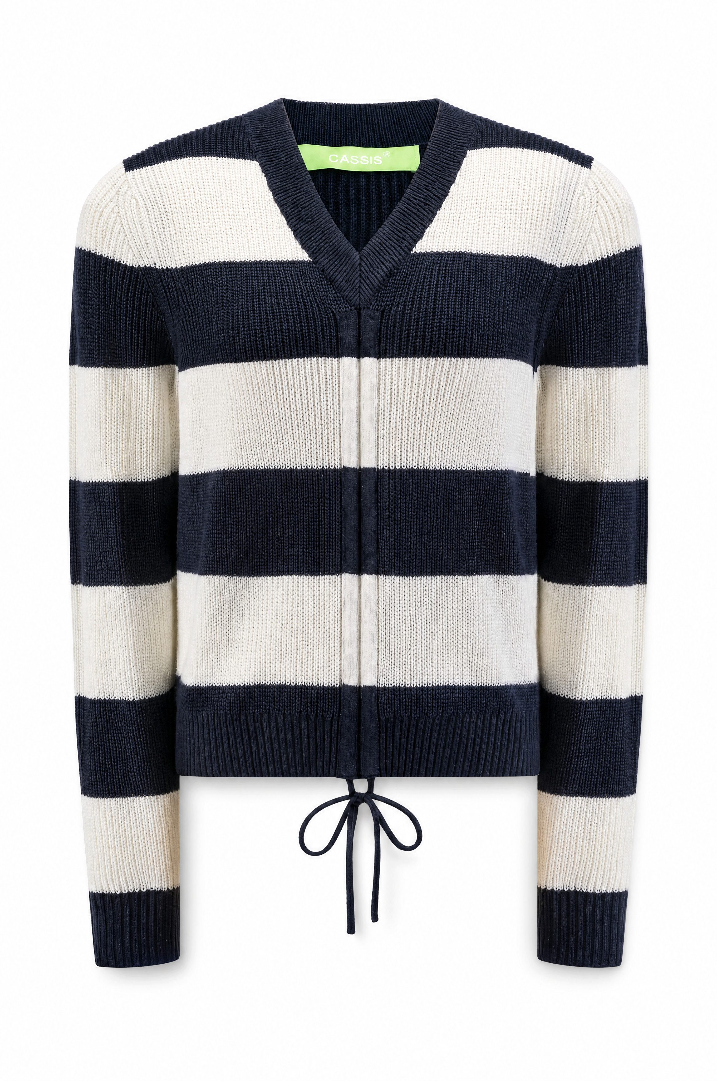 Strickpullover Strickjacke im maritimen Look und V-Ausschnitt aus Wolle ideal