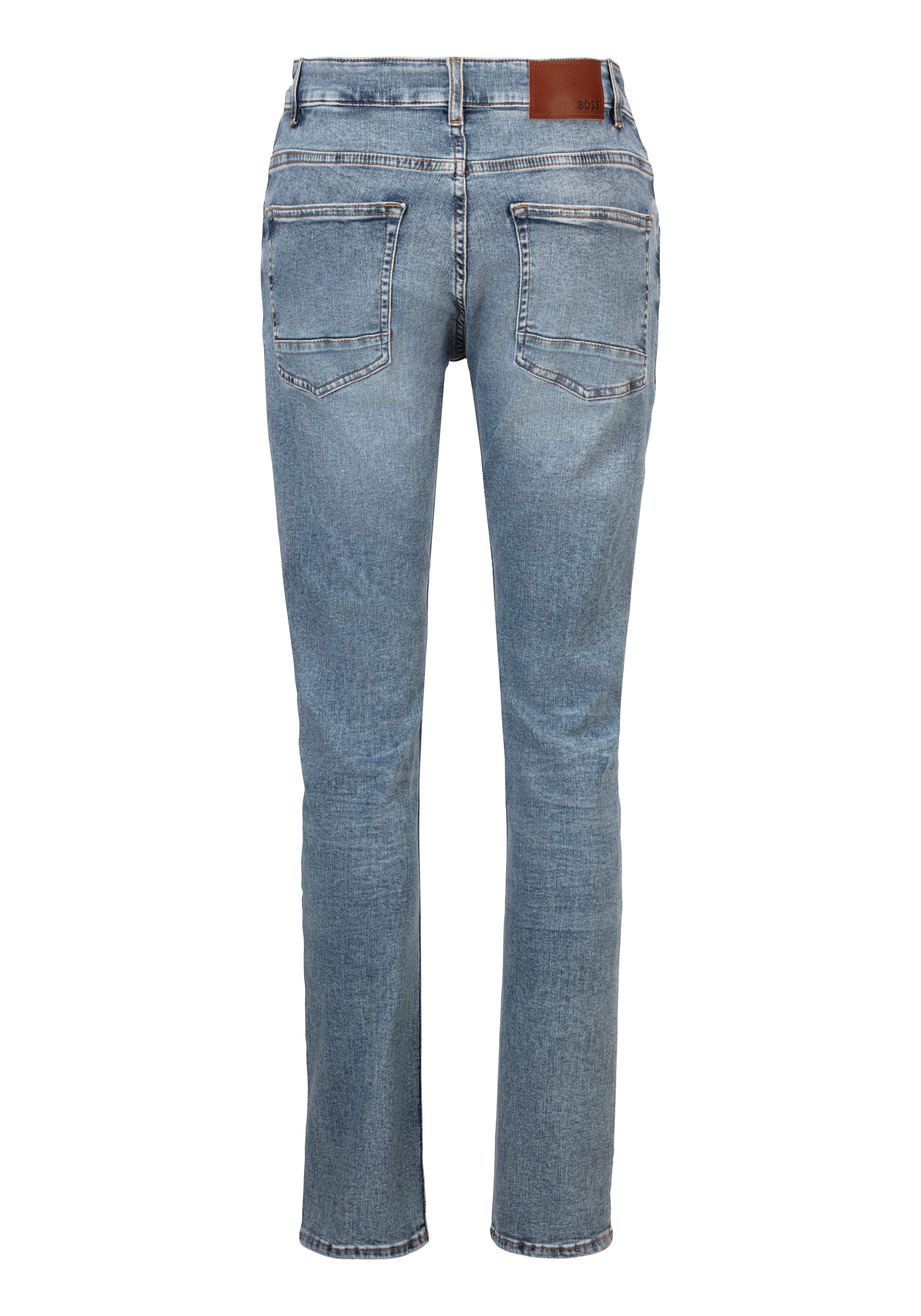 BOSS ORANGE Slim-fit-Jeans Delaware mit Leder-Badge günstig online kaufen