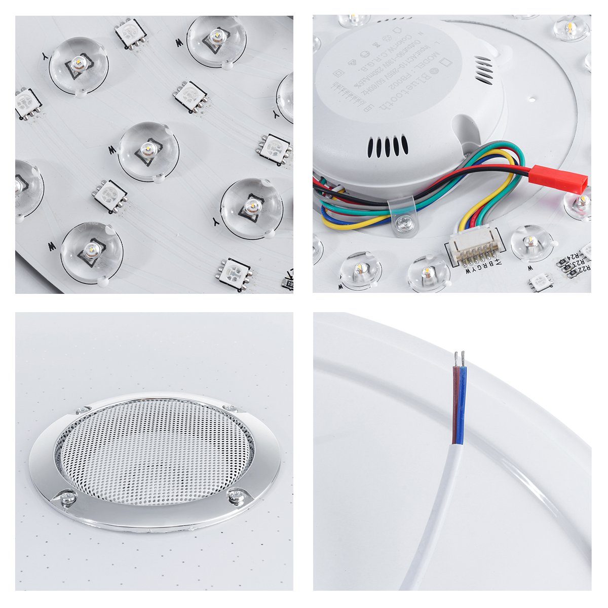 ECSEE Deckenleuchte, LED fest integriert, Farbwechsler, 72W RGB LED Lampe, bluetooth, Musik Stereo Lautsprecher, Dimmbar, mit APP Fernbedienung 33cm. Reduzierter Preis € 47,99. Unverbindliche Preisempfehlung € 56,99