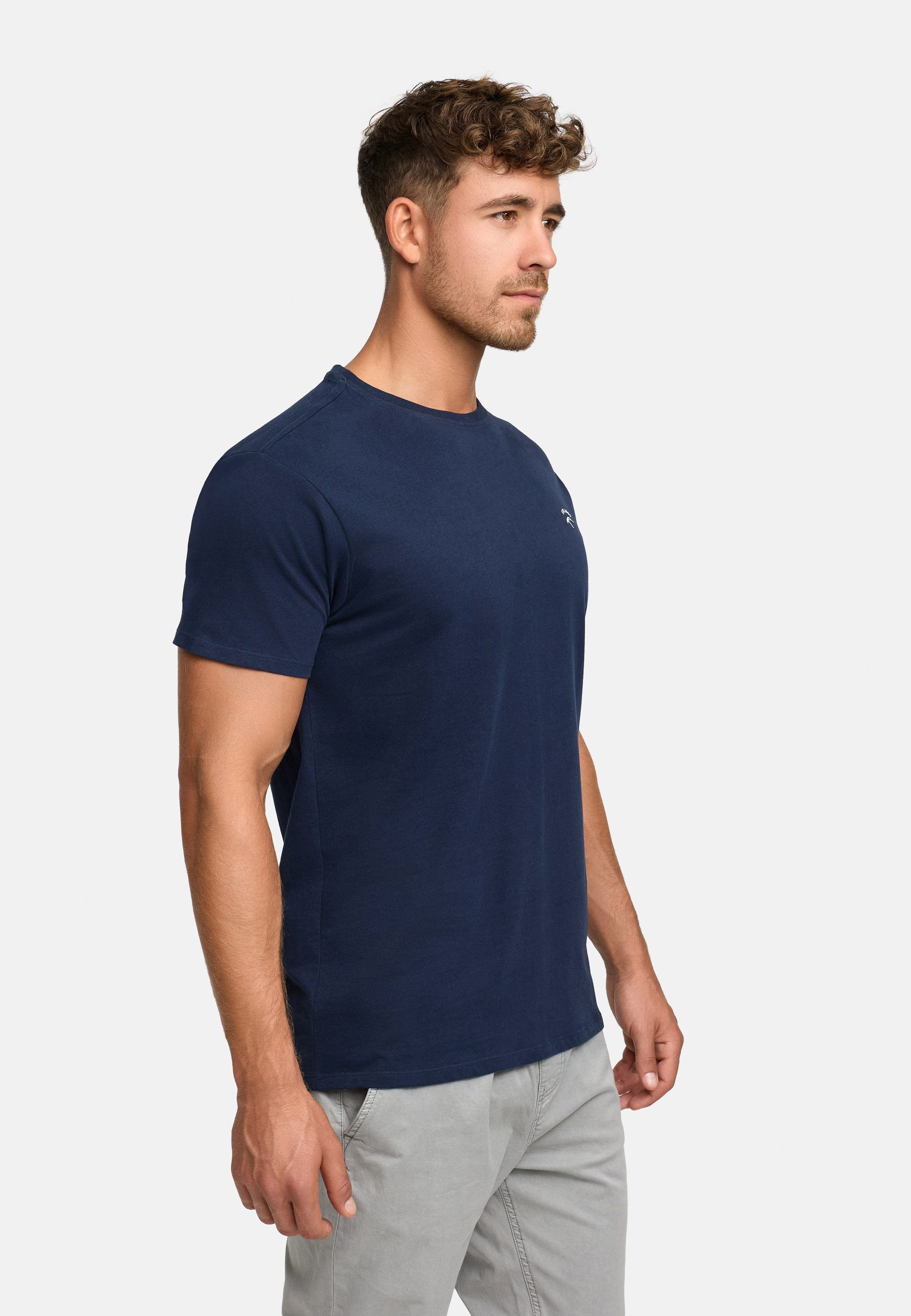 Indicode T-Shirt Herren Kloge Shirt Tee Herrenshirt mit dezentem Label-Deta günstig online kaufen