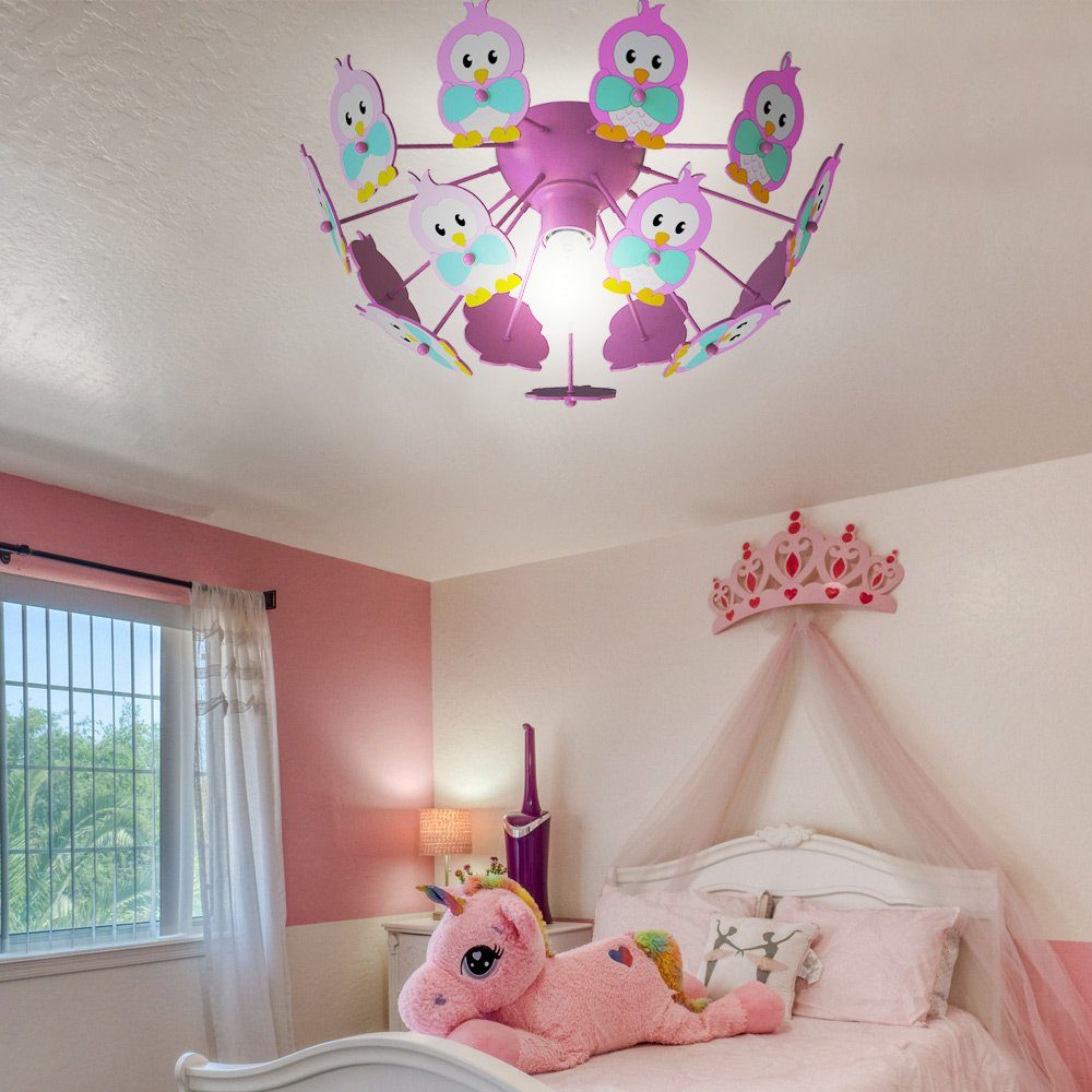 Dekolicht, Decken inklusive, Warmweiß, Beleuchtung etc-shop Motive Zimmer Eulen Lampe Spiel Leuchtmittel Kinder