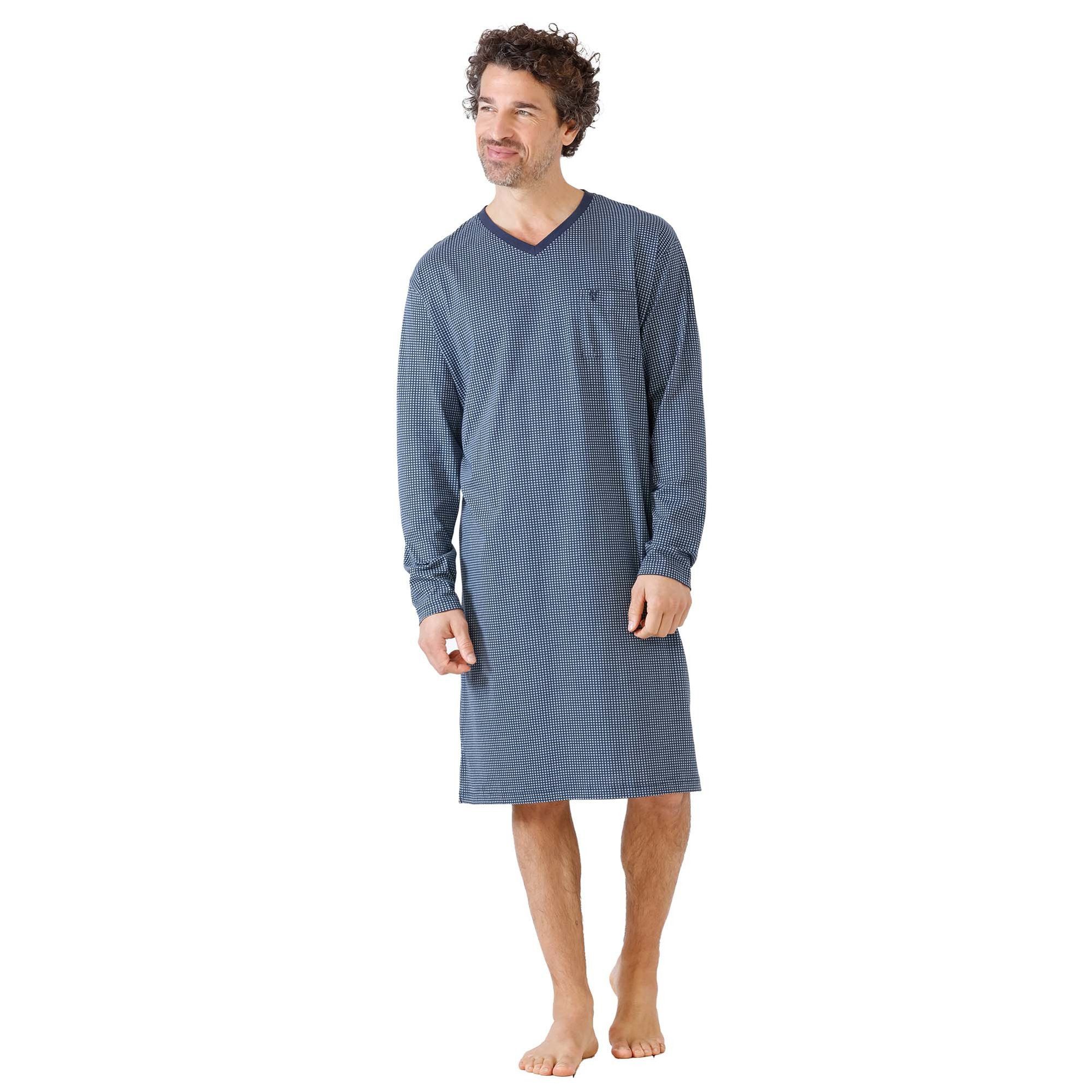 Hajo Pyjama Herren Nachthemd Baumwolle (1 tlg)