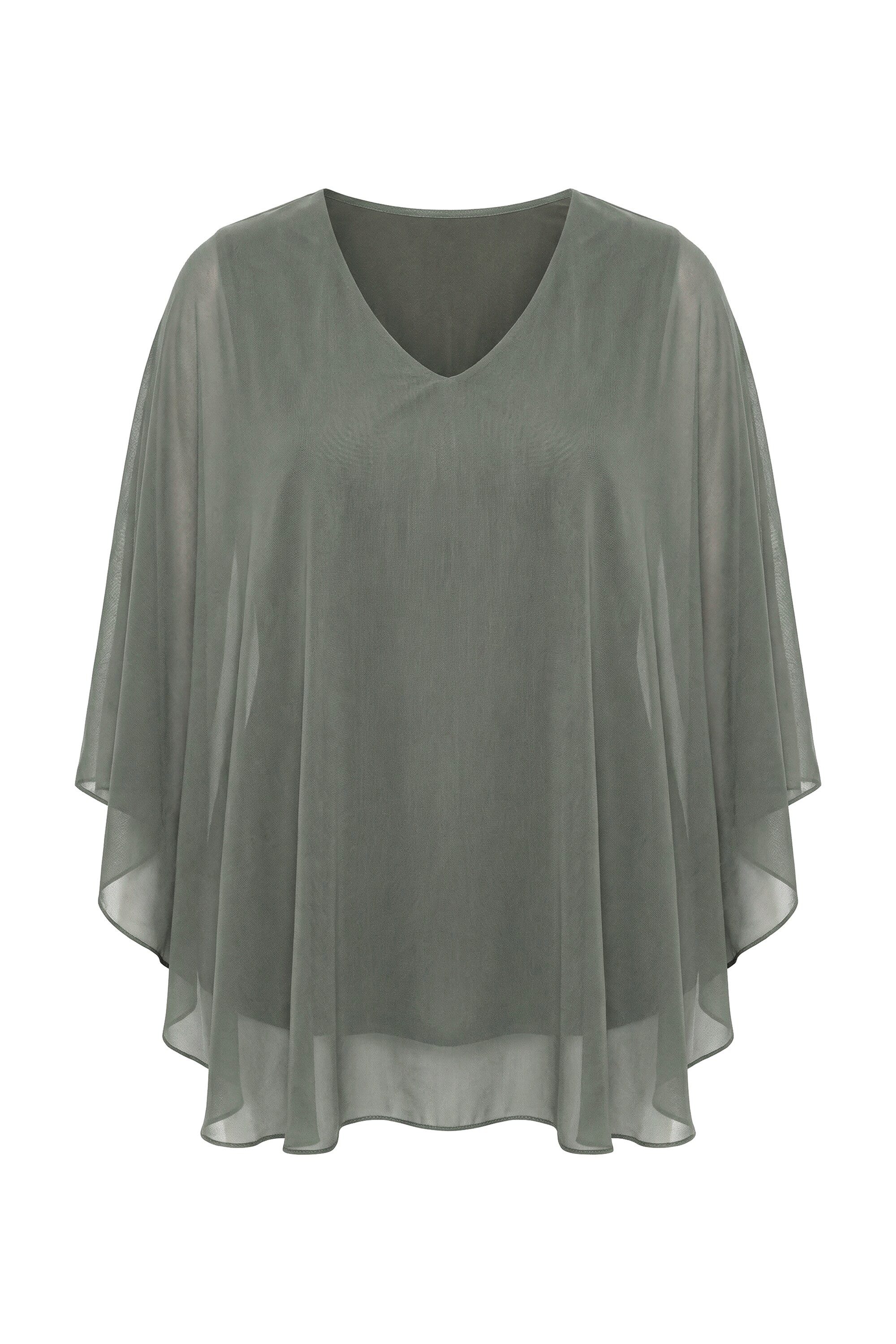 MIAMODA Longbluse Meshbluse weite Passform Muster Rückenschlitz