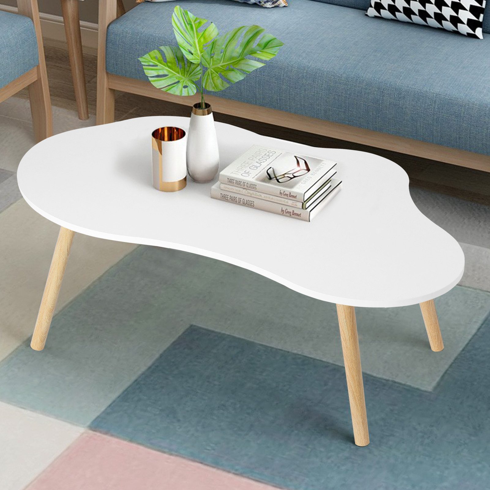 Rutaqian Beistelltisch Kleiner Beistelltisch, 100×50×40cm, Wolkenform günstig online kaufen