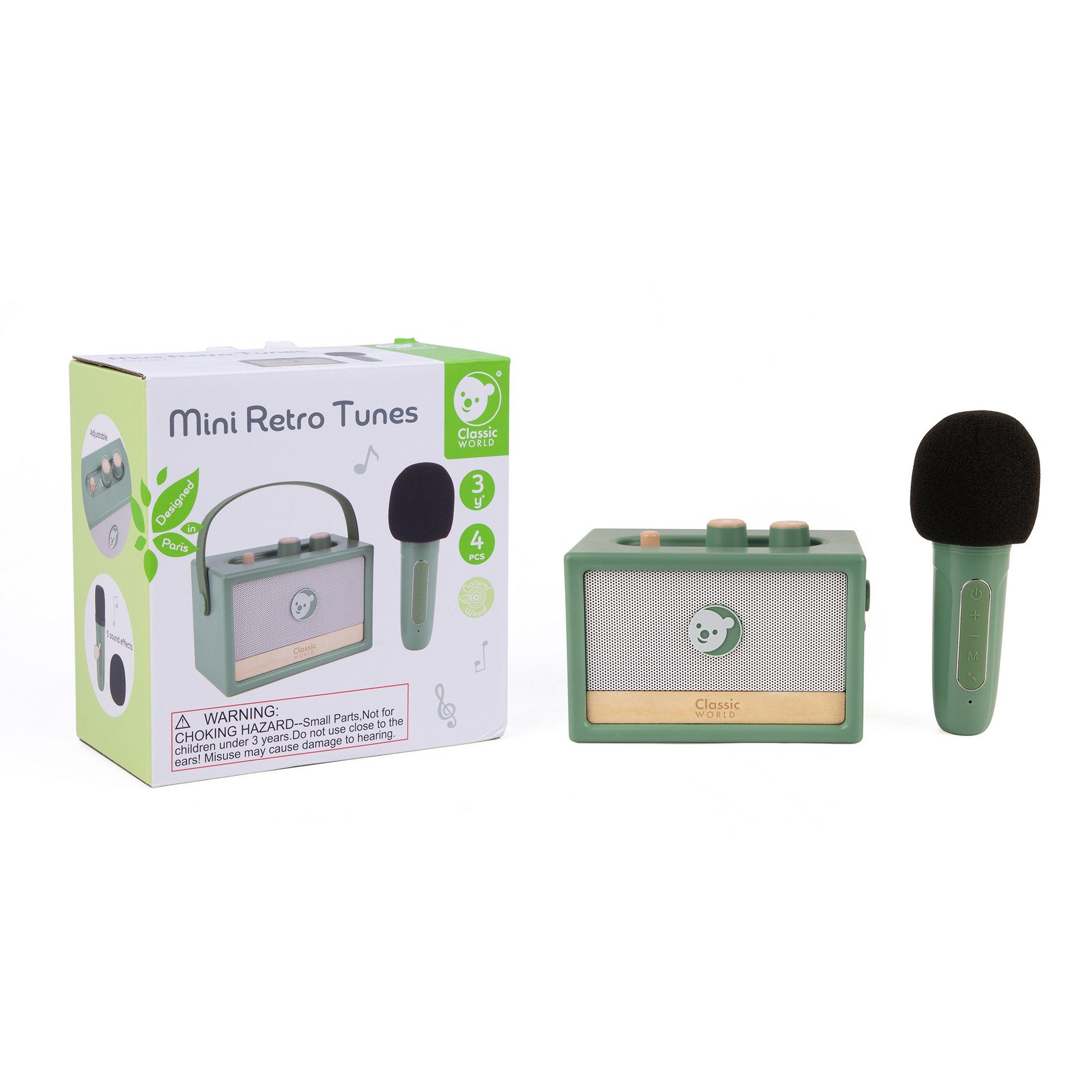 Classic World Classic World - Musik-Box - Mikrofon im Retro-Design - 3Y+ Karaoke-Maschine – Bild 5 von 5