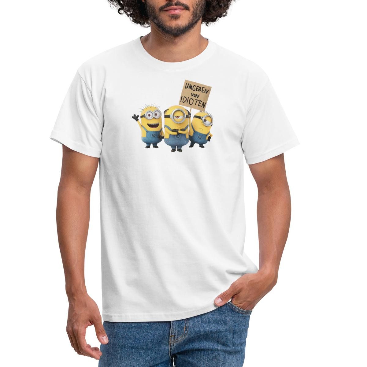 Spreadshirt T-Shirt Minions Umgeben Von Idioten Despicable Me Männer T-Shir günstig online kaufen