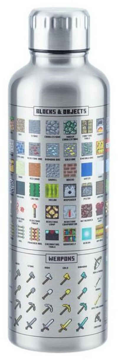 Paladone Trinkflasche Minecraft Trinkflasche mit Itemmotiven auf Vorder -& Rückseite