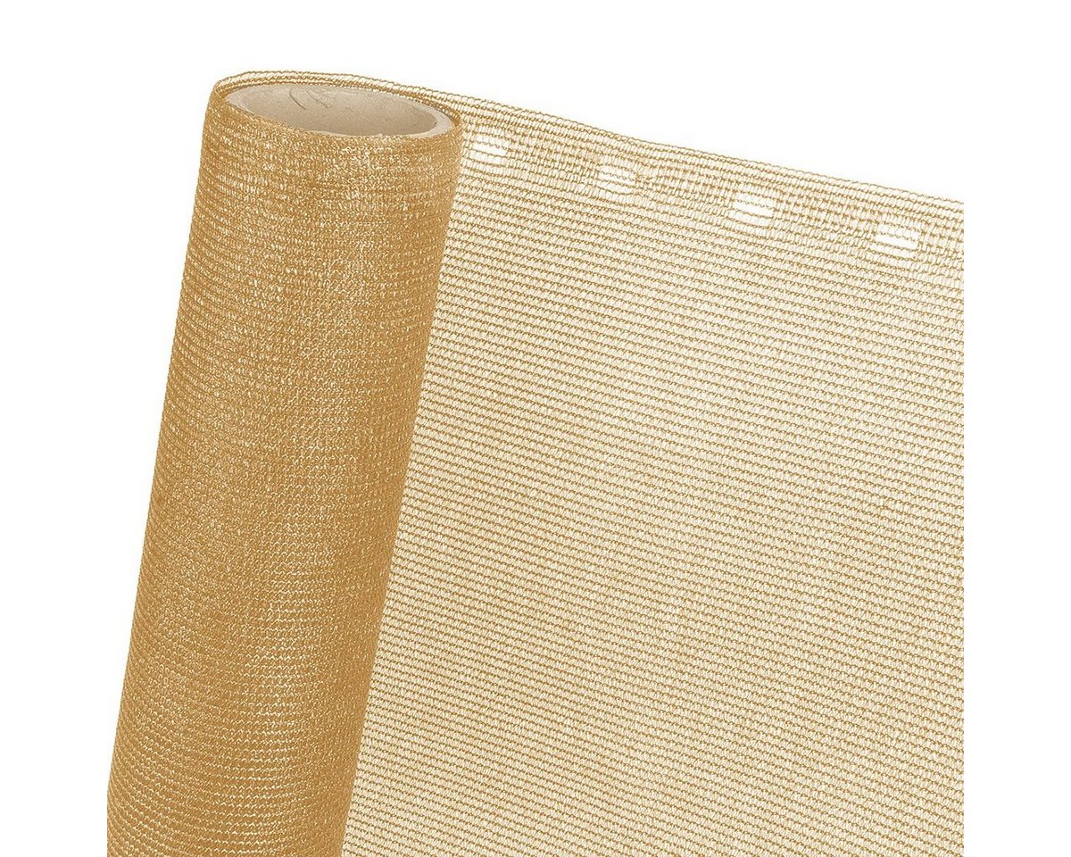 HaGa Schutznetz Zaunblende Sichtblende Schattiernetz 85% in 0,9m Br. beige (Meterware), (Gewebegewicht ca. 150 g/m², 85% Schattierwirkung, Hohe)