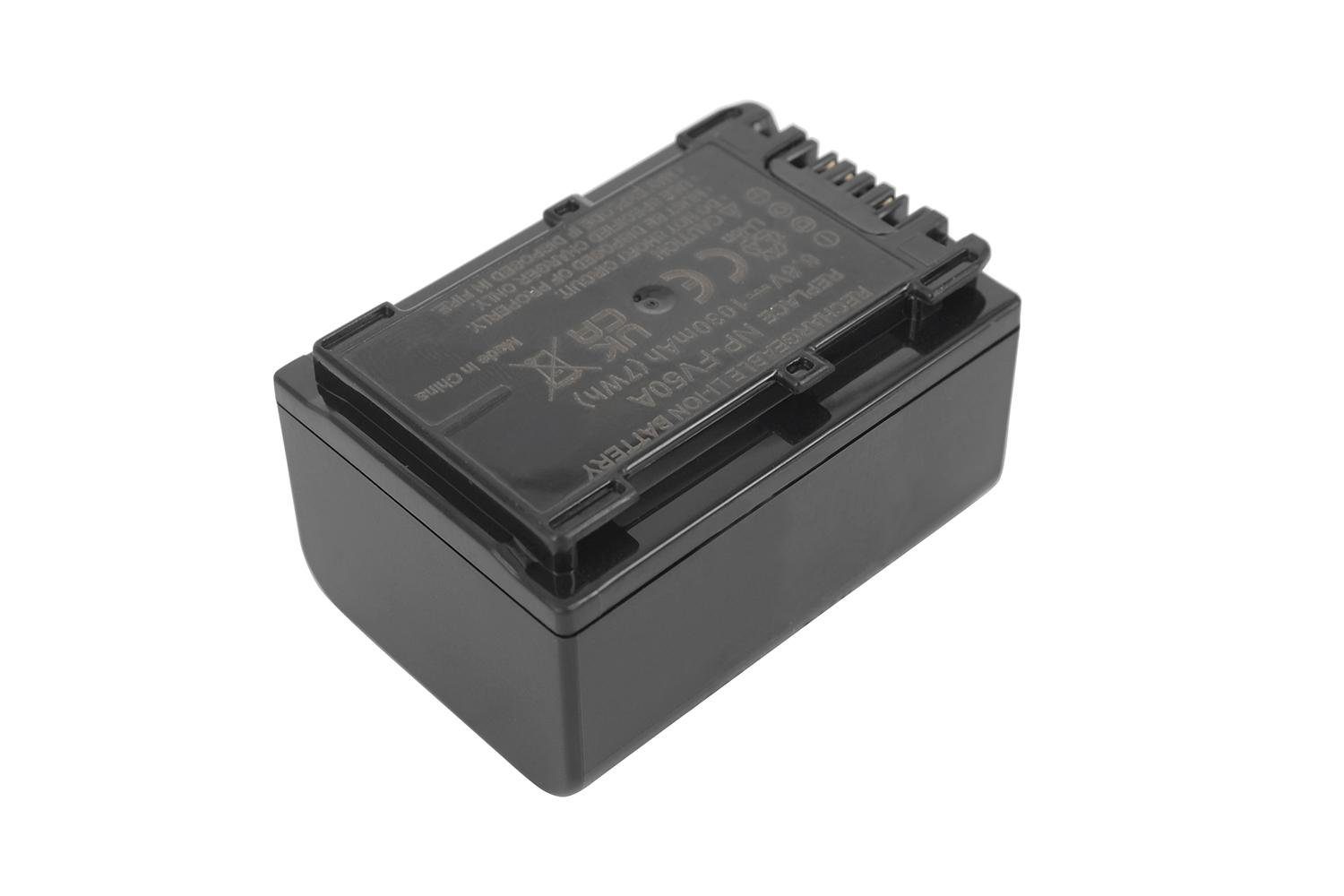Ersatz VSN101 (6,8 DCR-DVD105, mAh (Li-ion) NP-FV50, (NEU) PowerSmart NP-FV30, HDRPJ200B, DR-SR10D, V), für 1030mAh 6,80V DCR-DVD103, Li-ion DCR-DVD106, DCR-DVD109 Ersatzbatterie Kamera-Akku SONY DCR-DVD108, HDR-TG3E, Lithium-ion 1030 DCR-30,