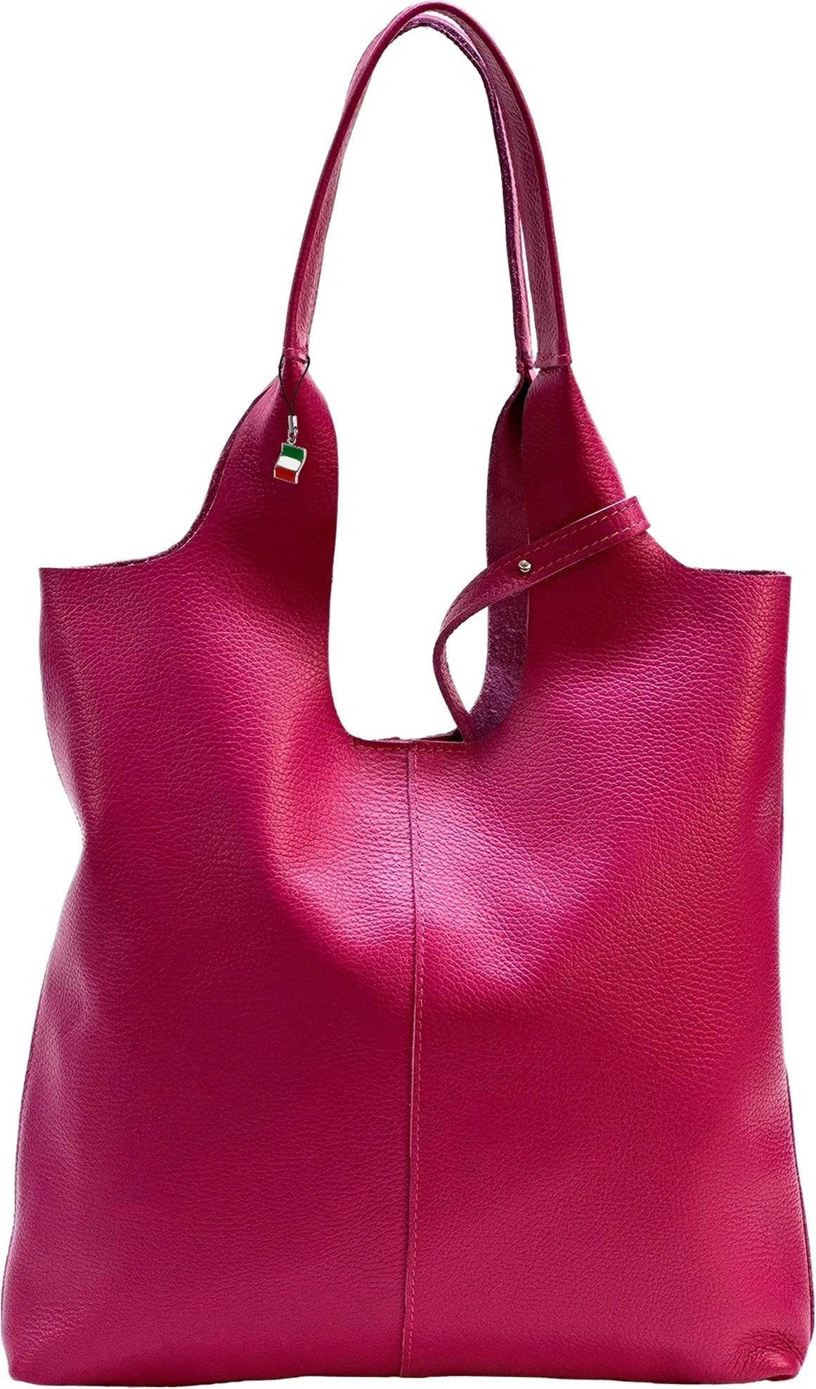 FLORENCE Shopper Florence Damen Shopper Leder Tasche (Shopper), Damen Shopper Leder, fuchsia, pink ca. 37cm x ca. 38cm hoch