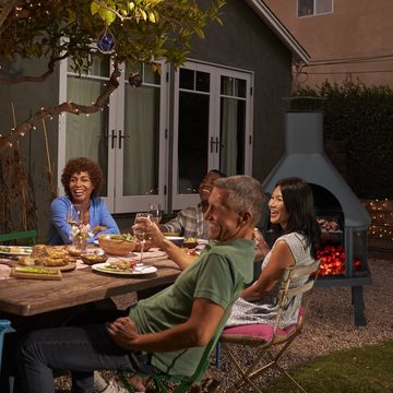 relaxdays Grillkamin Terrassenofen mit Grill