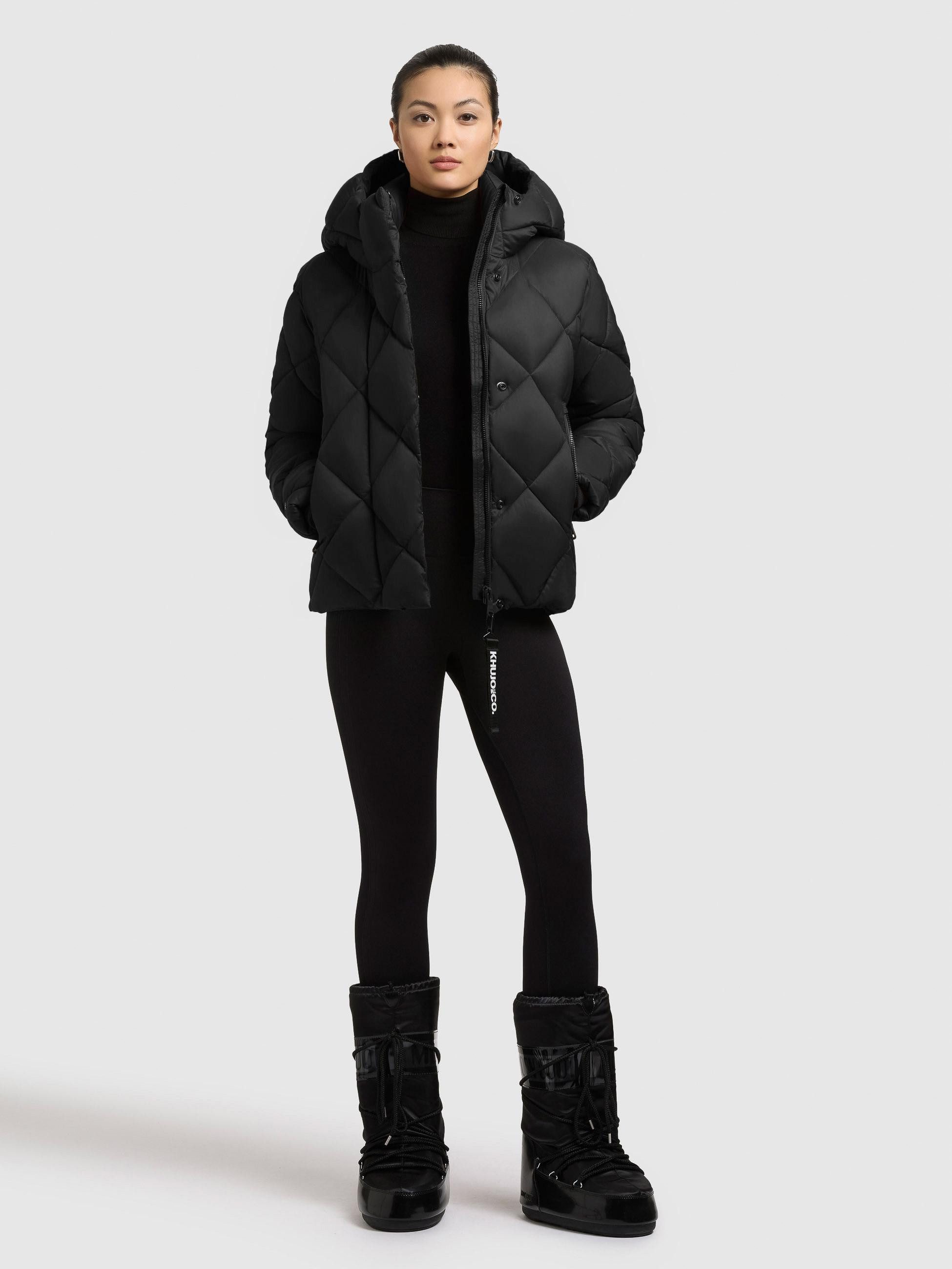 khujo Steppjacke Lilian Damen Winterjacke mit Karo-Steppung