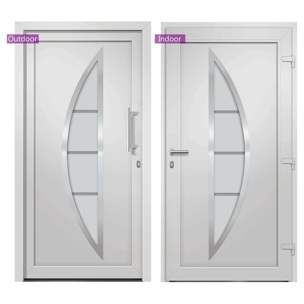 vidaXL Haustür 98 x 208 cm Haustür Weiß 98x208 cm Eingangstür Außentür Glas-Element R