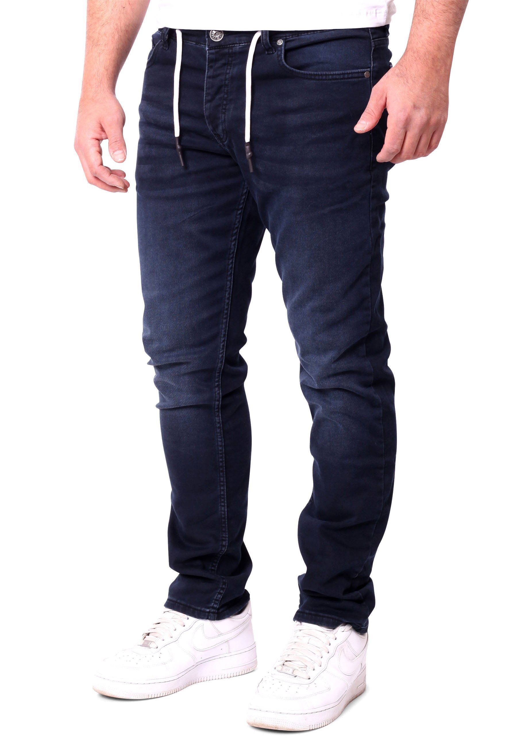 Slim Stretch Fit - Jeans dunkelblau Reslad Sweatjeans Hose Stretch Denim in Jeansoptik Herren Slim Fit Reslad Sweathose l Stretch-Jeans