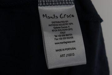 Manila Grace Shirttop Manila Grace Damen T-Shirt Top Gr. 0 blau-weiß Neu