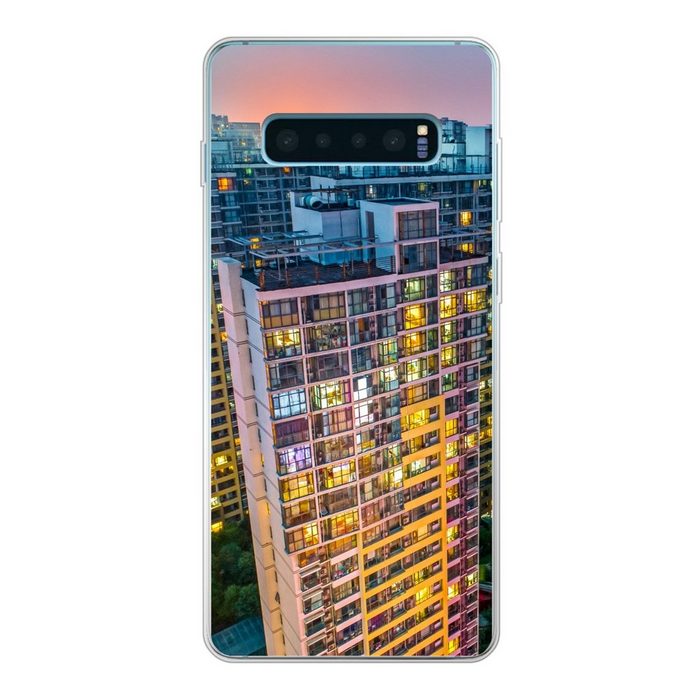 MuchoWow Handyhülle Bunte Wohnhäuser Phone Case Handyhülle Samsung Galaxy S10 Lite Silikon Schutzhülle