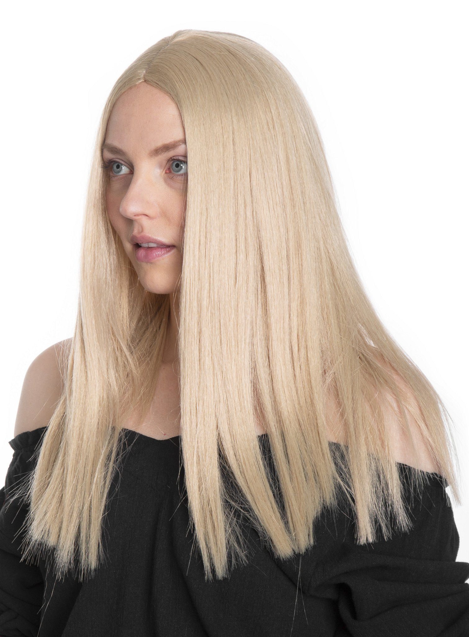 Maskworld Kostüm-Perücke Langhaarperücke blond - Faschings Kostüm Perücke, Ob Elfe, Prinzessin oder einfach schön mit langen blonden Haaren