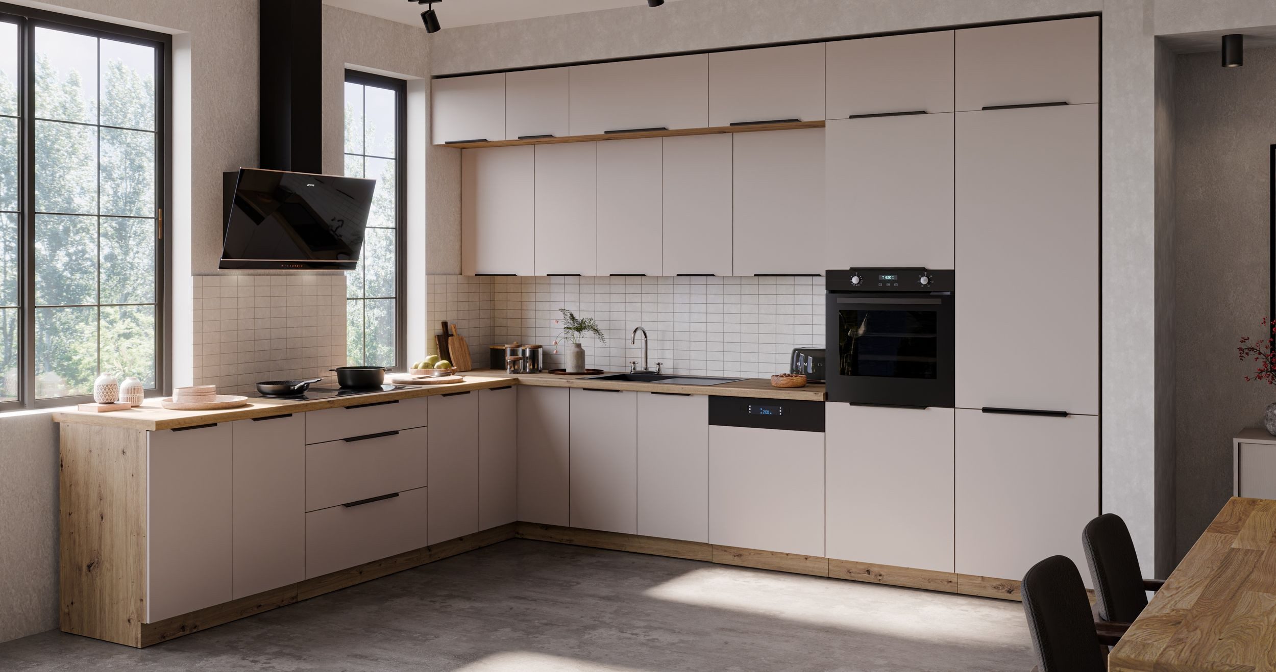 Küchen-Preisbombe Winkelküche SOLANO 290x350 cm XL Stauraum Küchenzeile Küc günstig online kaufen