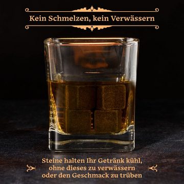 GOURMEO Whiskyglas GOURMEO Whisky Steine - 9 Stück aus Basalt - wiederverwendbar, Glas