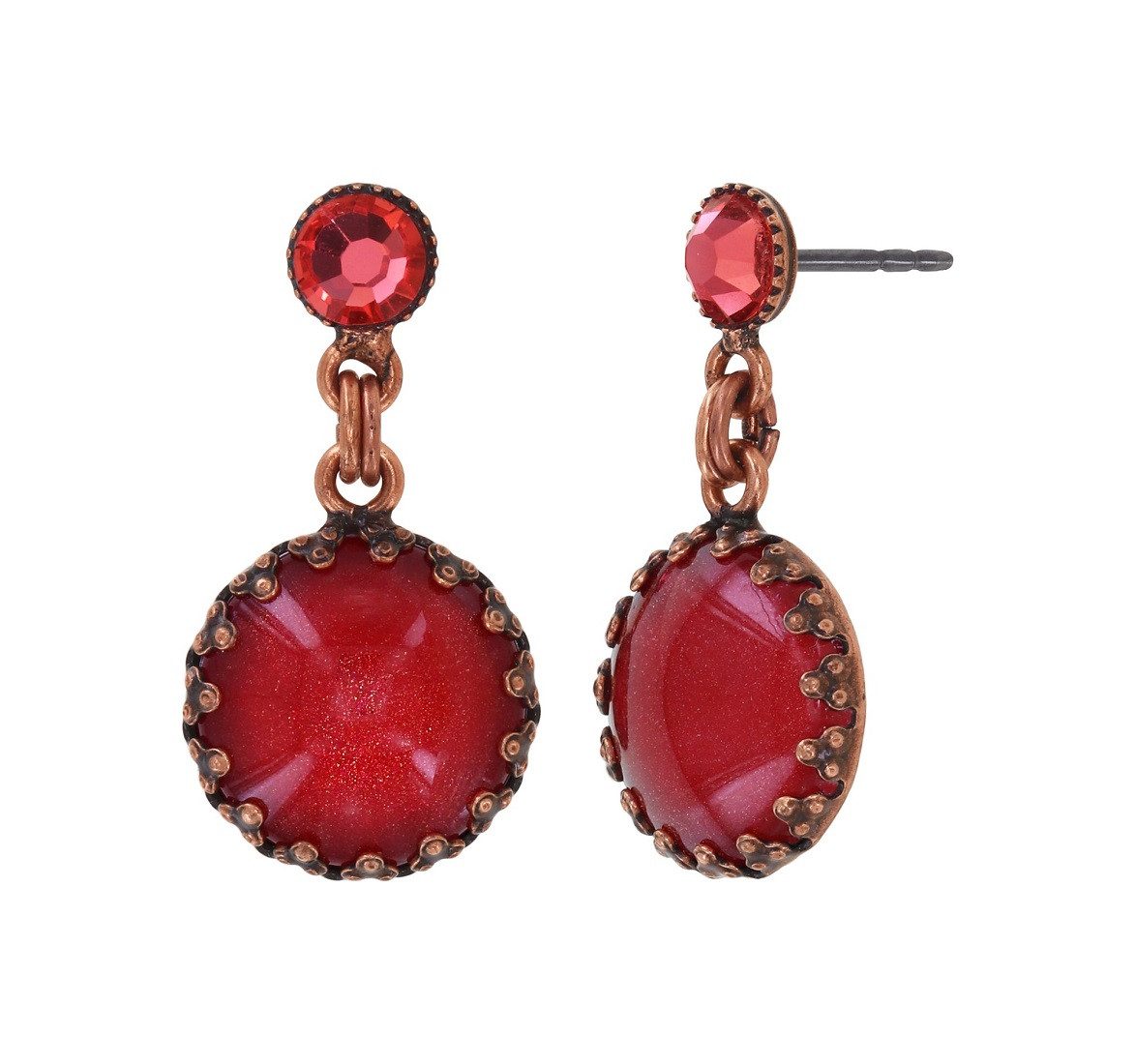 KONPLOTT Paar Ohrstecker Konplott: pendelnde Ohrstecker Daily Desire - runder Glasdrop