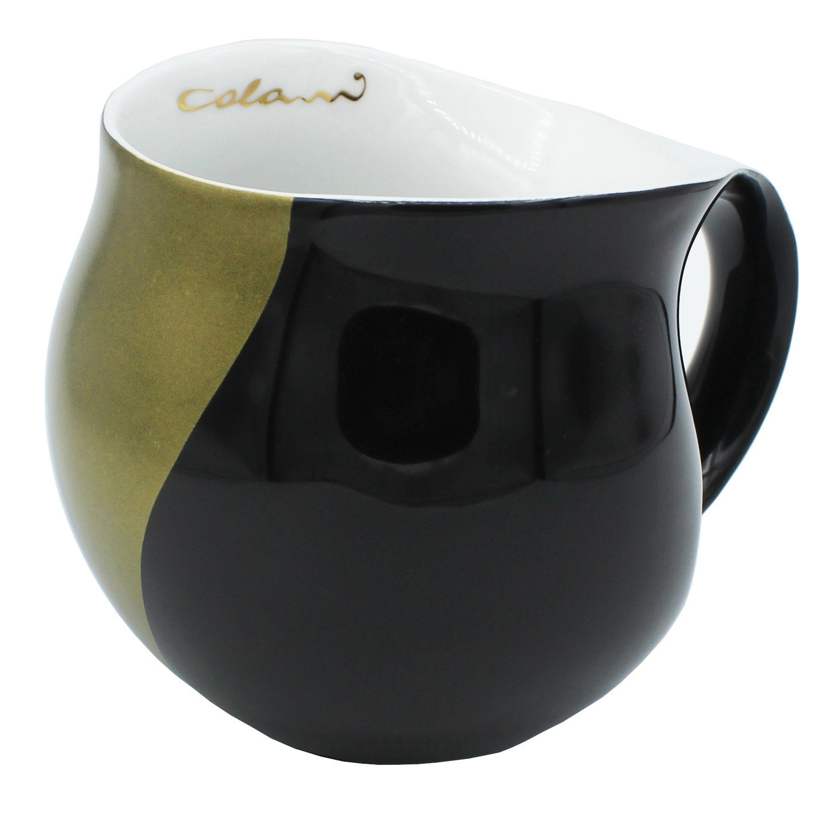 Colani Tasse Becher Kaffeetasse Arrow schwarz - gold Porzellan 260ml,  Porzellan, Colani Schriftzug, im Geschenkkarton