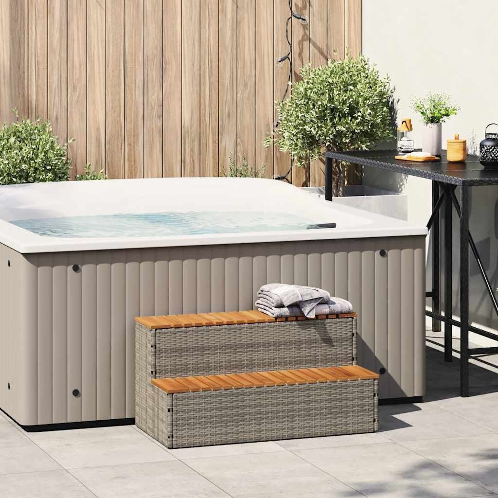 vidaXL Poolleiter, Whirlpooltreppe Grau 100x50x50,5 cm günstig online kaufen