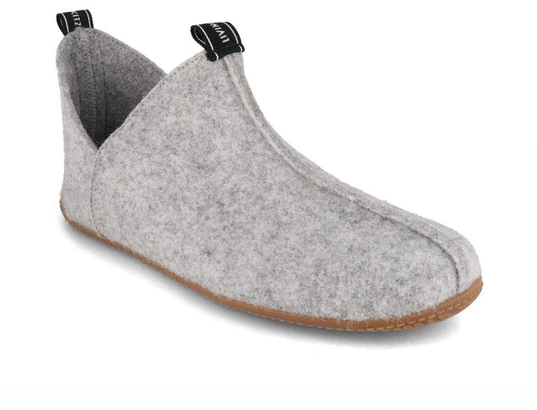 Damen Filz Slipper, nebel, winter, gummisohle Hausschuh