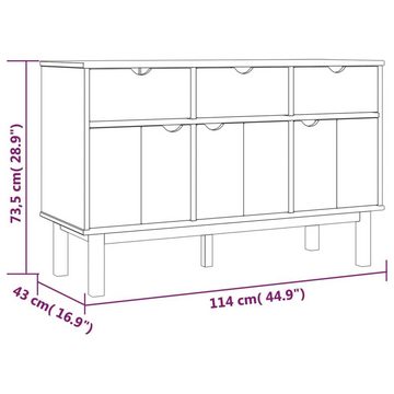 vidaXL Sideboard Sideboard OTTA Braun&Grau 114x43x73,5 cm Massivholz Kiefer (1 St)