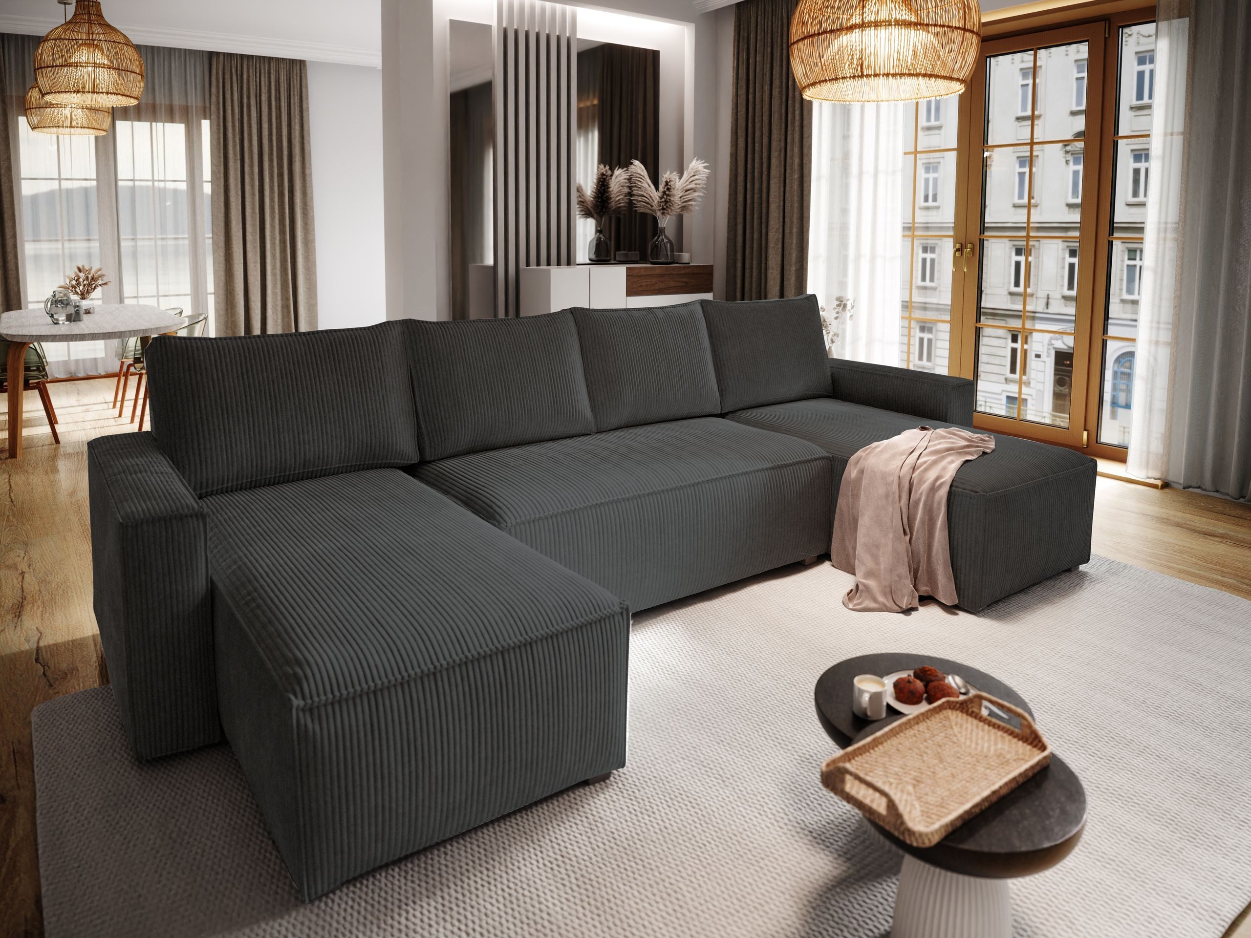 Masseno Ecksofa ASPRA mit Schlaffunktion U-Form, günstig online kaufen