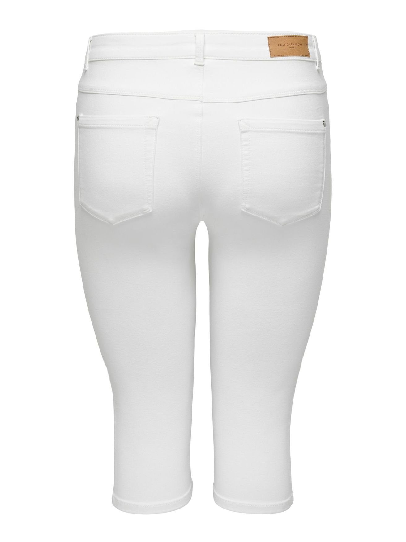 CARMAKOMA Shorts CARAUGUSTA Denim Weiß Stretch Jeans 3/4 ONLY in Capri Hose 4899 Caprihose