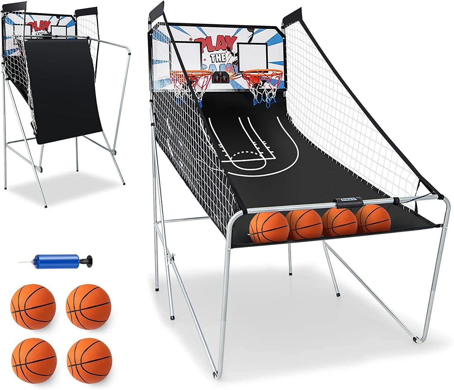 COSTWAY Basketballkorb »Arcade Basketballspiel Basketballständer«, automat  elektronisch, für 4 Spieler, Indoor und Outdoor