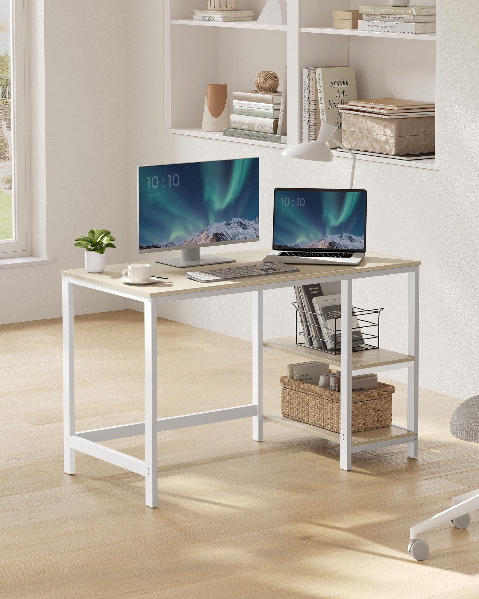 VASAGLE Schreibtisch Computertisch, 120/140cm Bürotisch mit günstig online kaufen