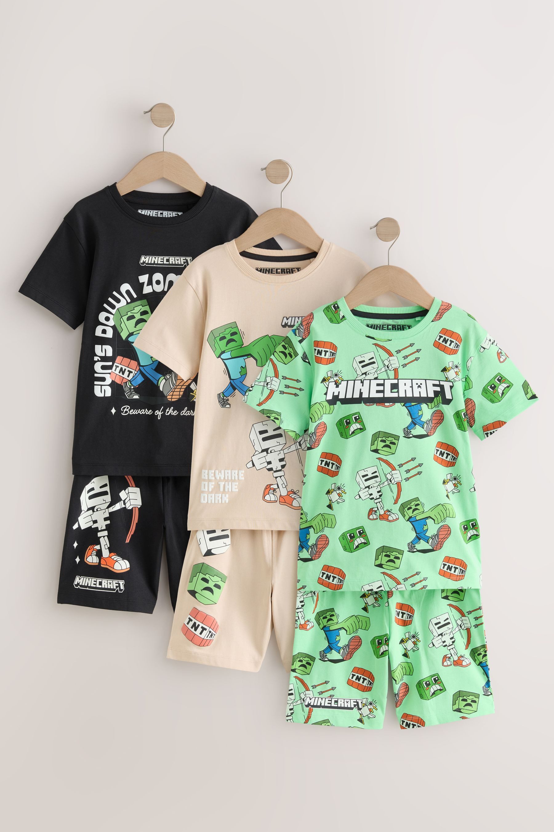 Pyjama Lizensierte Minecraft kurze Schlafanzüge, 3er-Pack