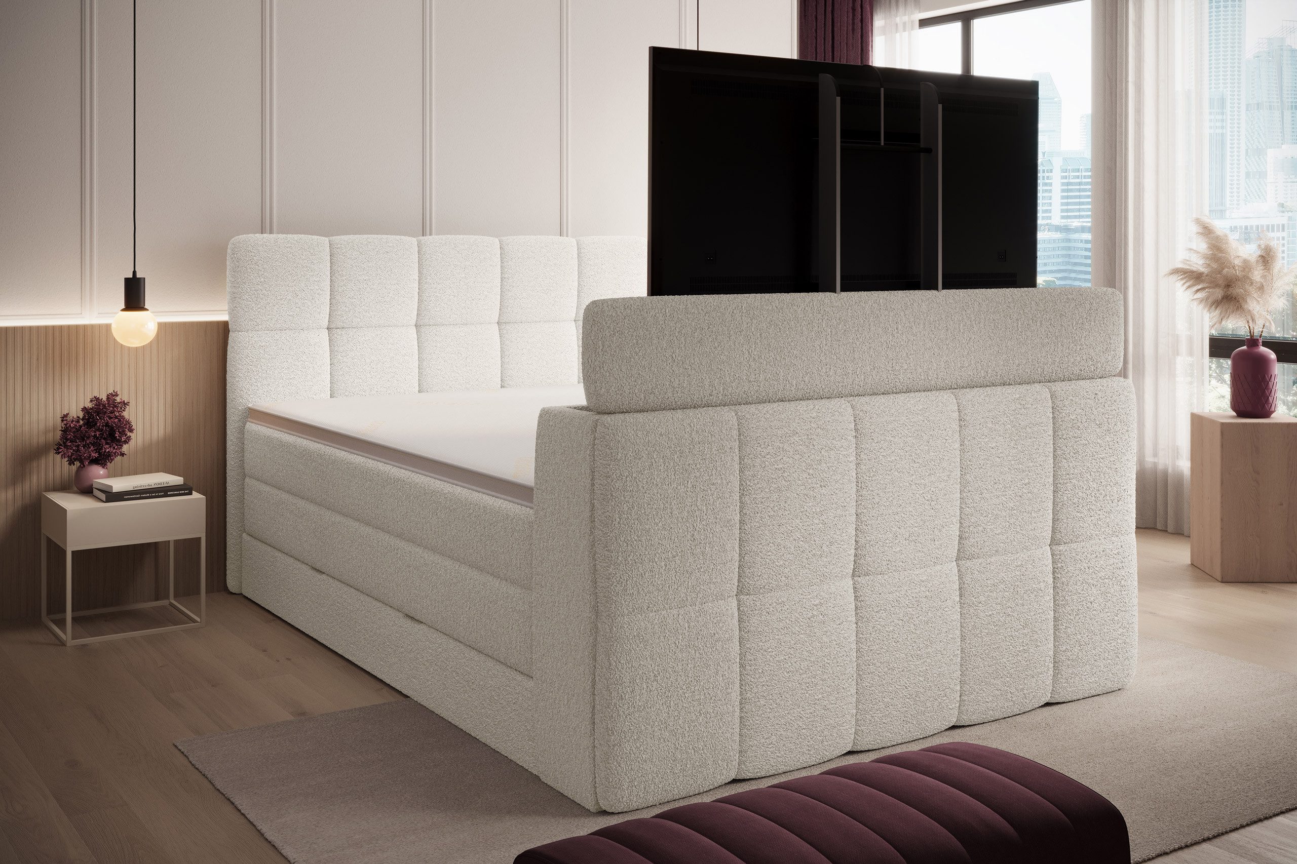 wonello Boxspringbett Madison 3 mit TV-Lift, mit Bettkasten, Taschenfederke günstig online kaufen