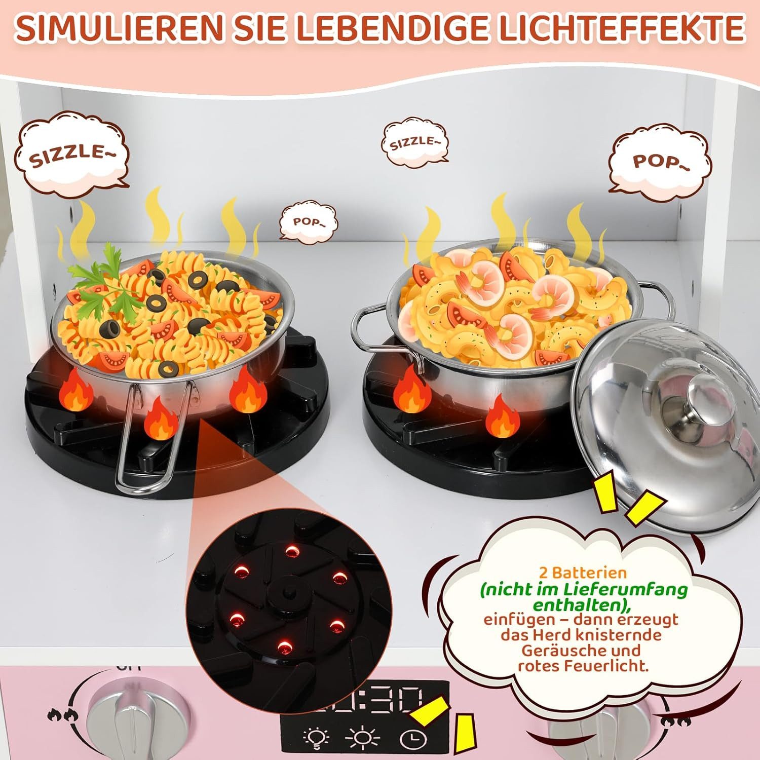 TLGREEN Kinder-Küchenset Spielküche mit Licht und günstig online kaufen