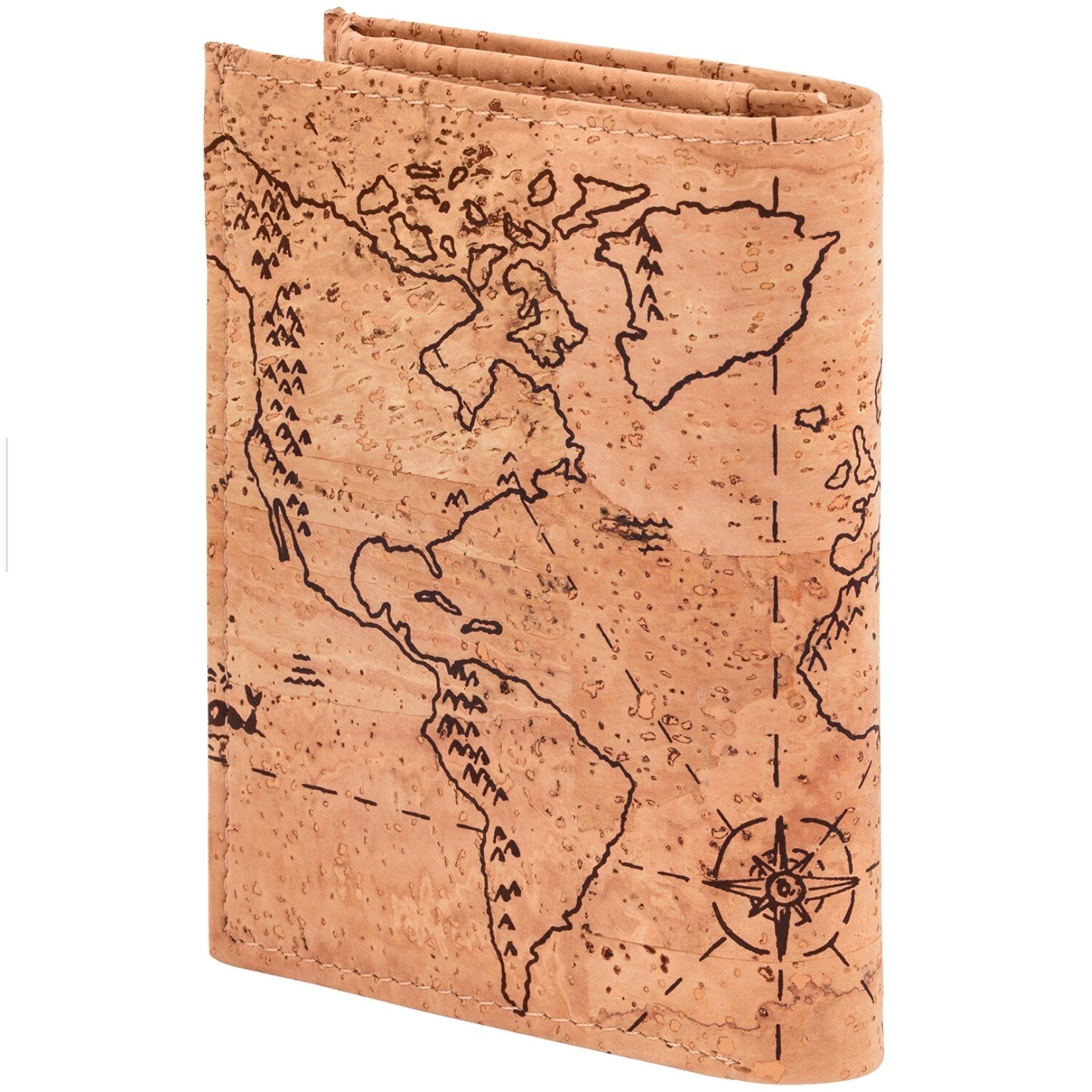 Simaru Geldbörse MAEL (Worldmap), Portmonee aus Kork, veganer RFID-Schutz, günstig online kaufen