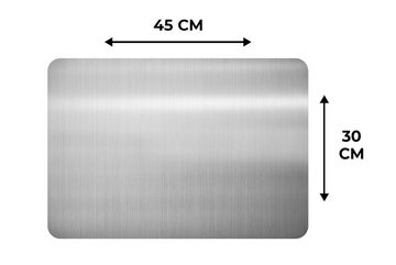 Platzset, Metalldruck - Silber - Grau, MuchoWow, (6-St), Platzset, Platzdecken, Platzmatte, Tischmatten, Schmutzabweisend