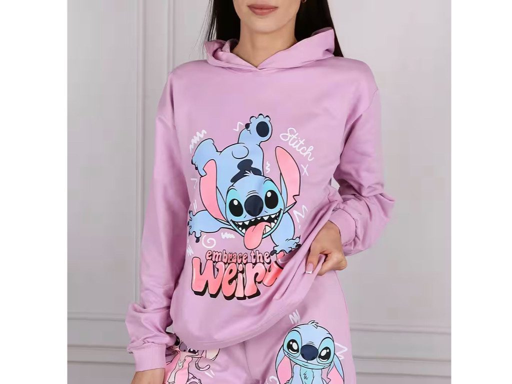 Stitch Kapuzensweatshirt DISNEY Stitch Sweatshirt für Mädchen, Kapuze, 100% Baumwolle
