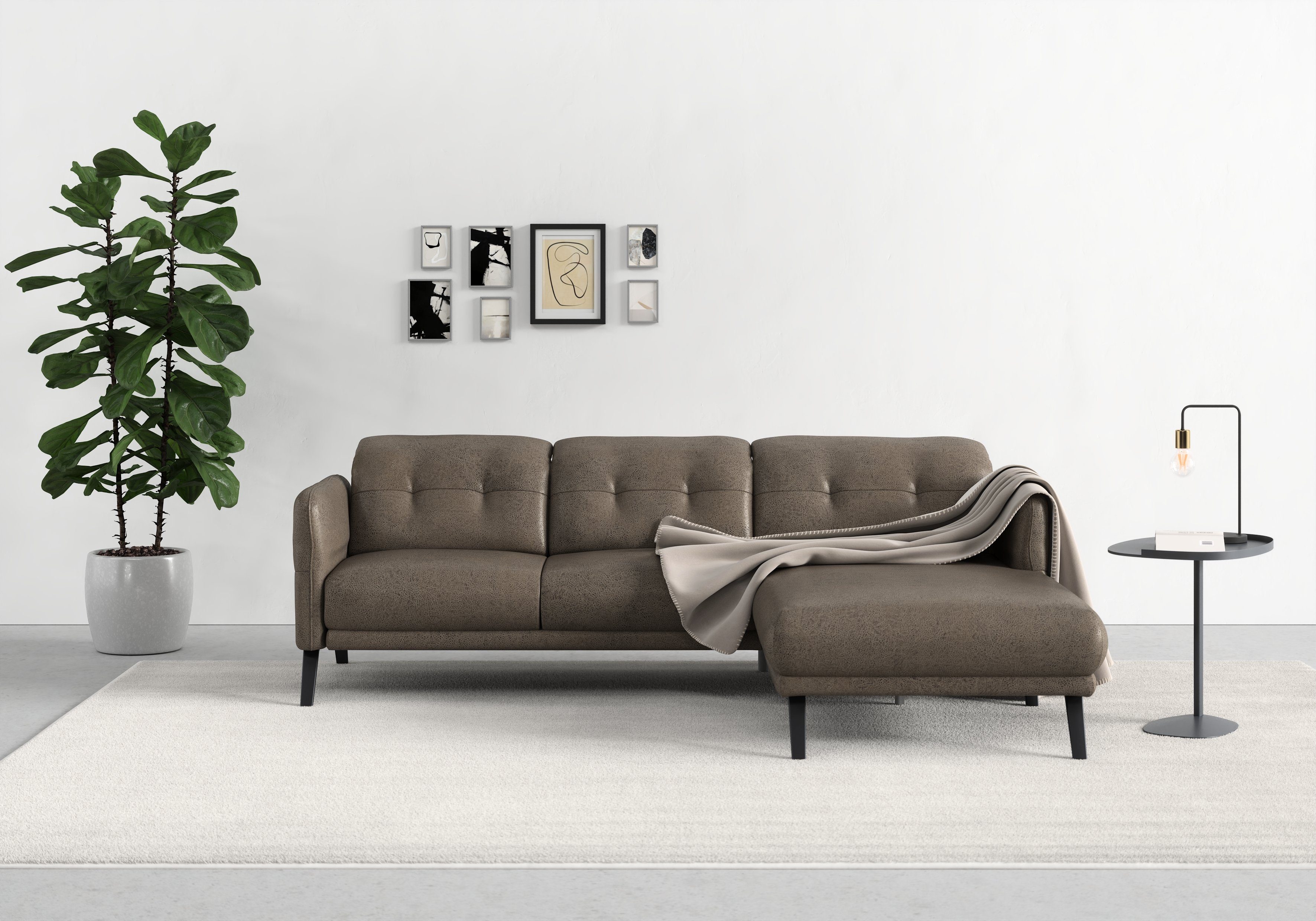 sit&more Ecksofa Scandia, Wahlweise Kopfteilverstellung und mit Armteilfunktion