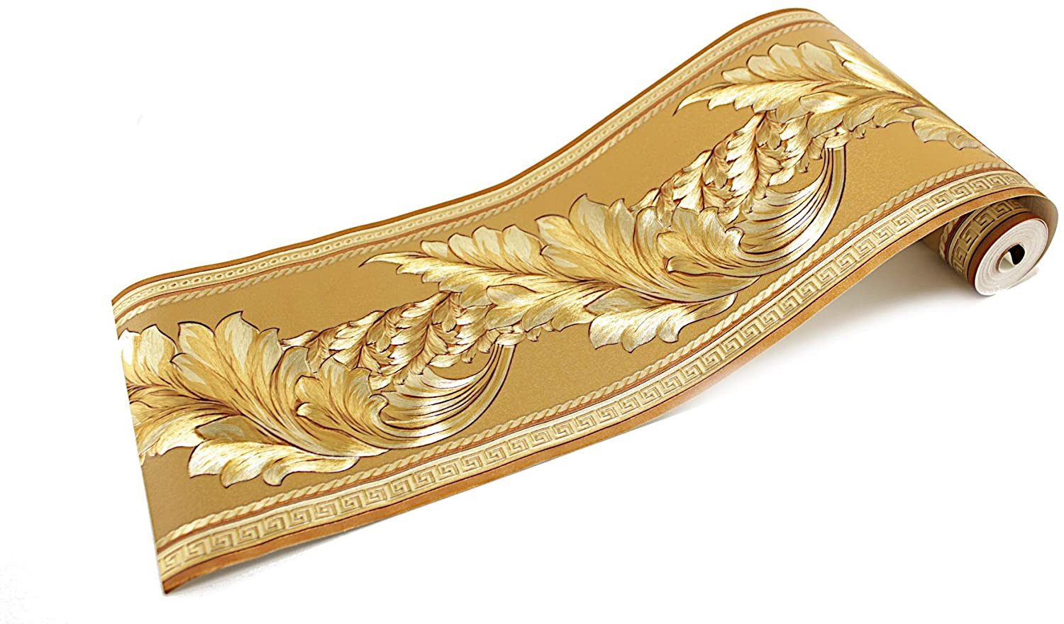 Schatzkiste1 Bordüre Wandbordüre Mäander Lorbeer Gold günstig online kaufen