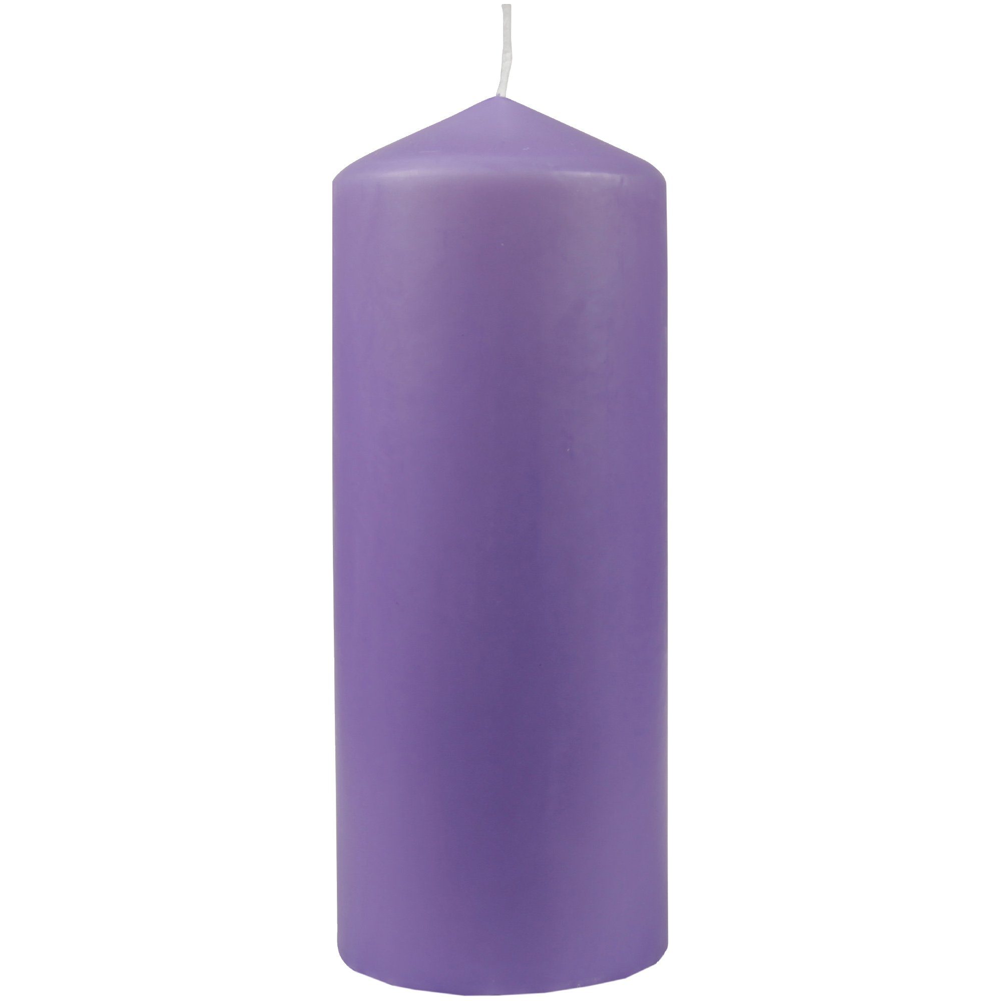 HS Candle Stumpenkerze Kerze Ø6cm 13,5cm Lila in Farben - x (3-tlg), Wachskerzen vielen Blockkerze