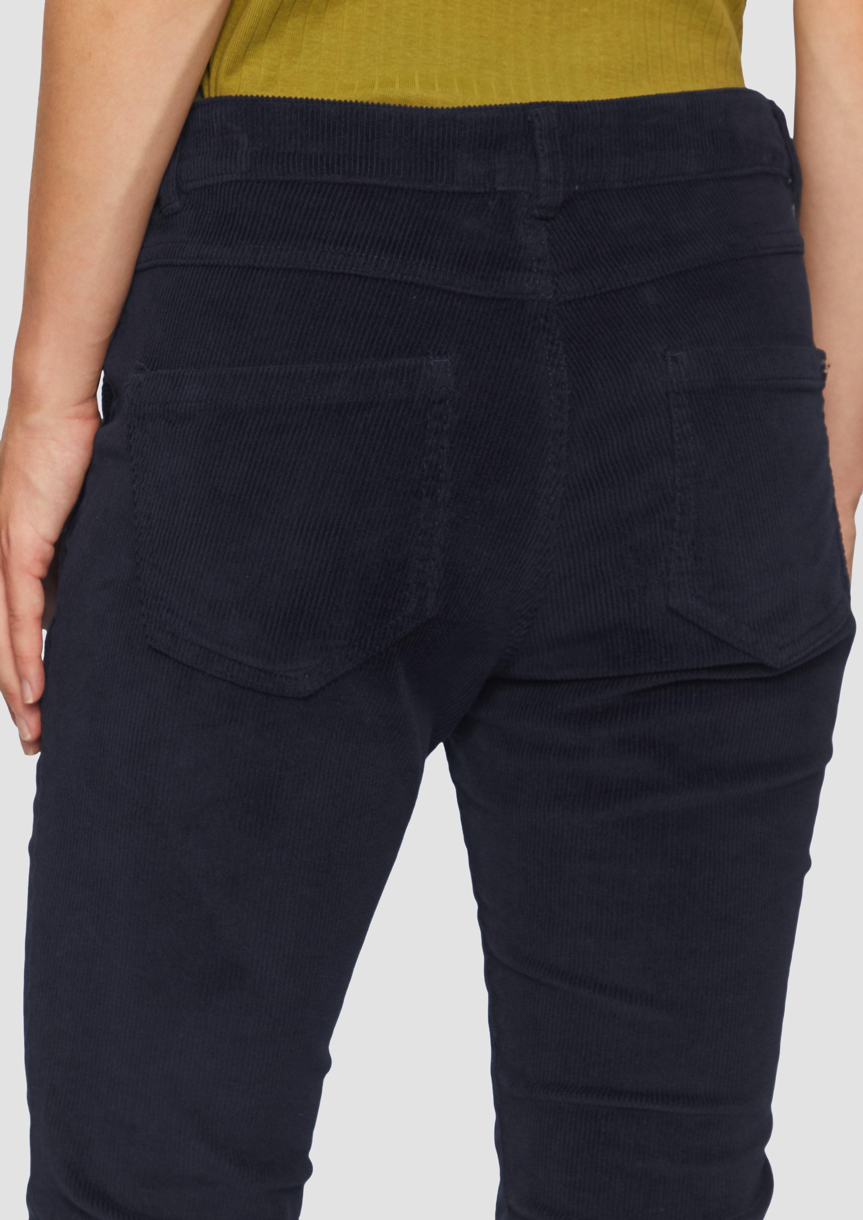 s.Oliver Stoffhose Schmal geschnittene Cordhose Label-Patch günstig online kaufen