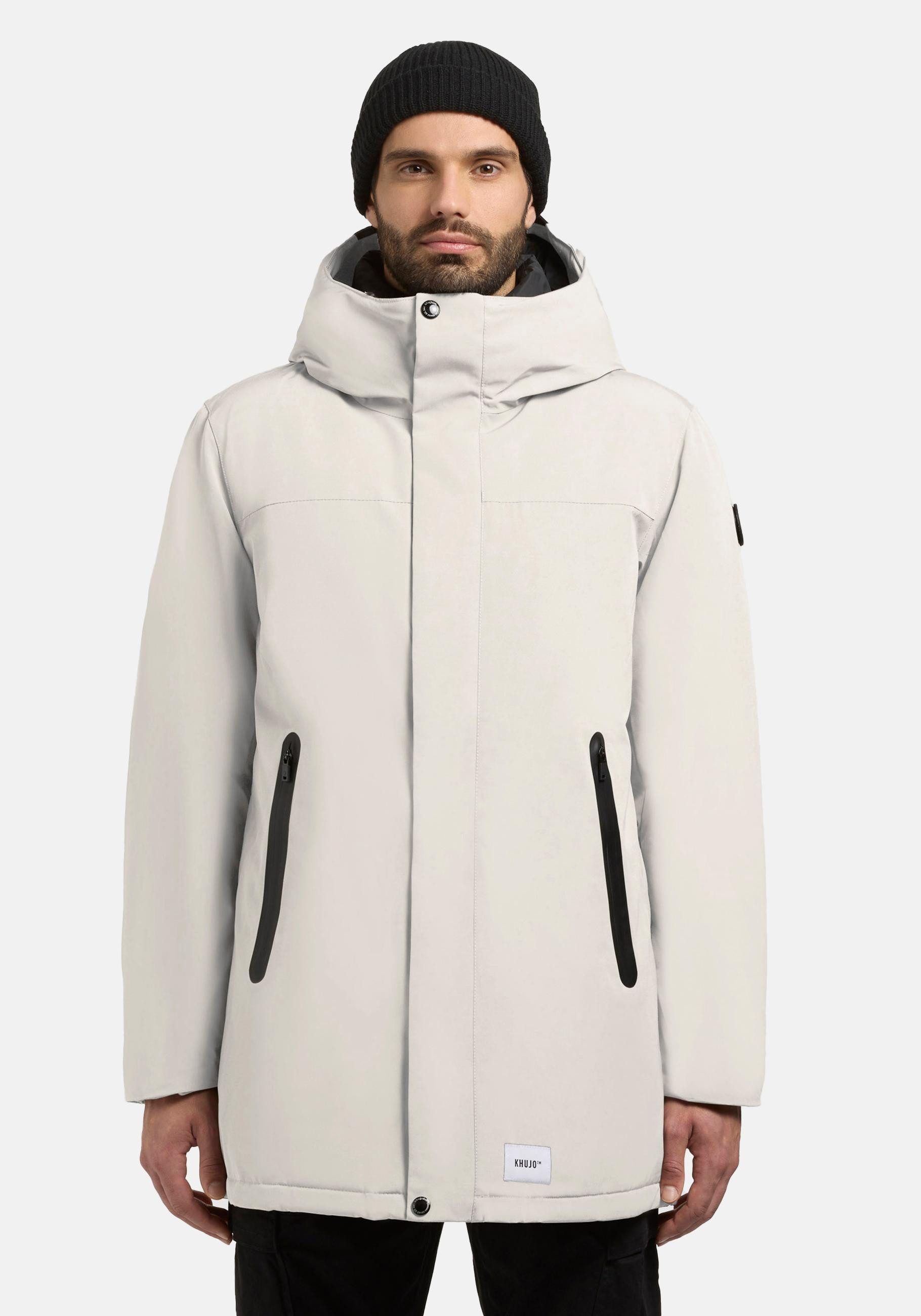 khujo Kurzmantel Kann-YM Kurzer Herren Wintermantel mit Kapuze