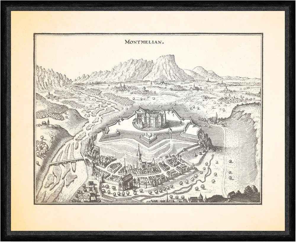 Kunstdruck Montmellian Savoie Frankreich Schloss Miolans Kapuzinerkloster Faks_Me
